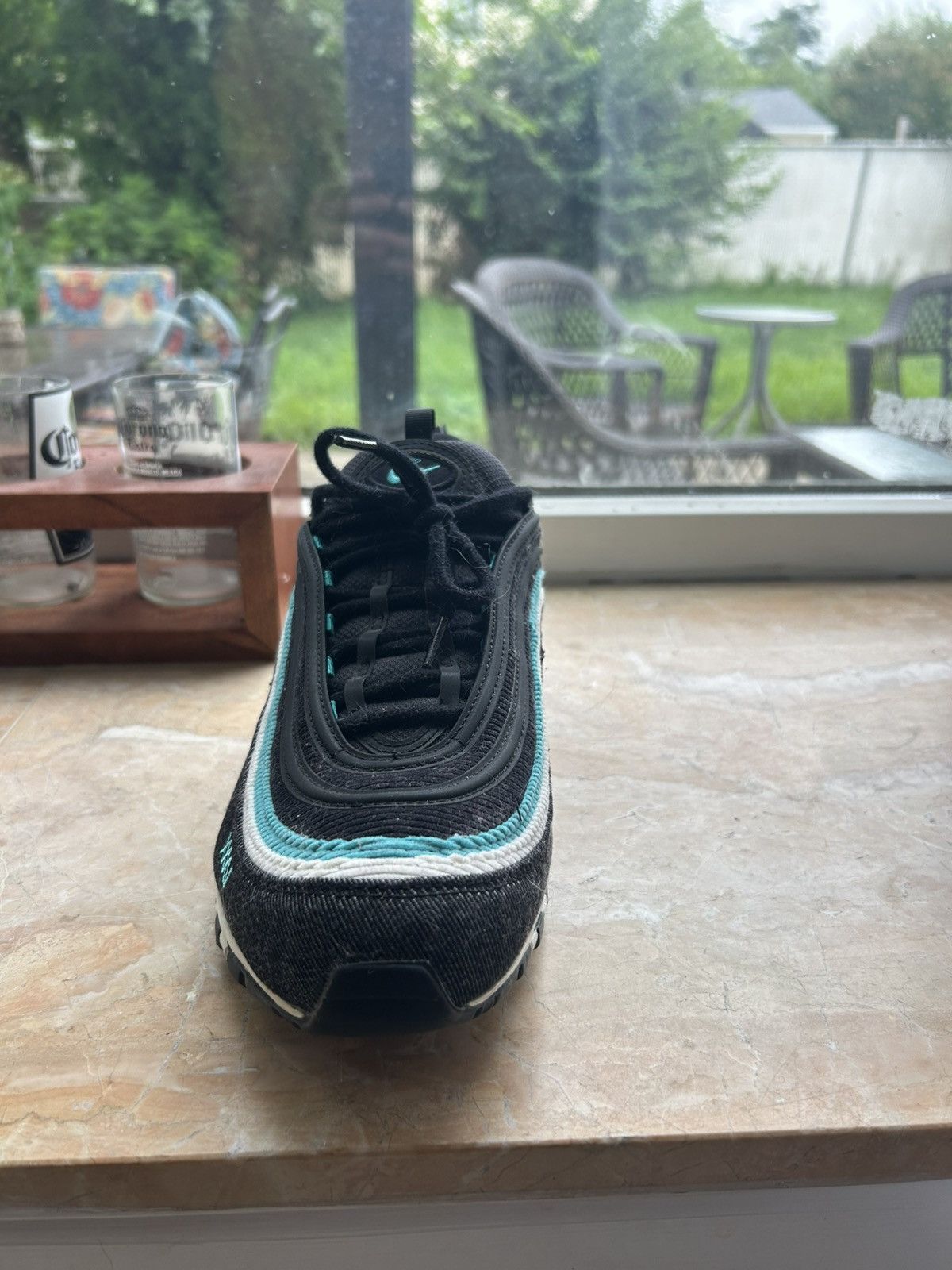 Nike Nike Air Max 97 Black Turquoise Size US 11.5 / EU 44-45 - 2 Thumbnail