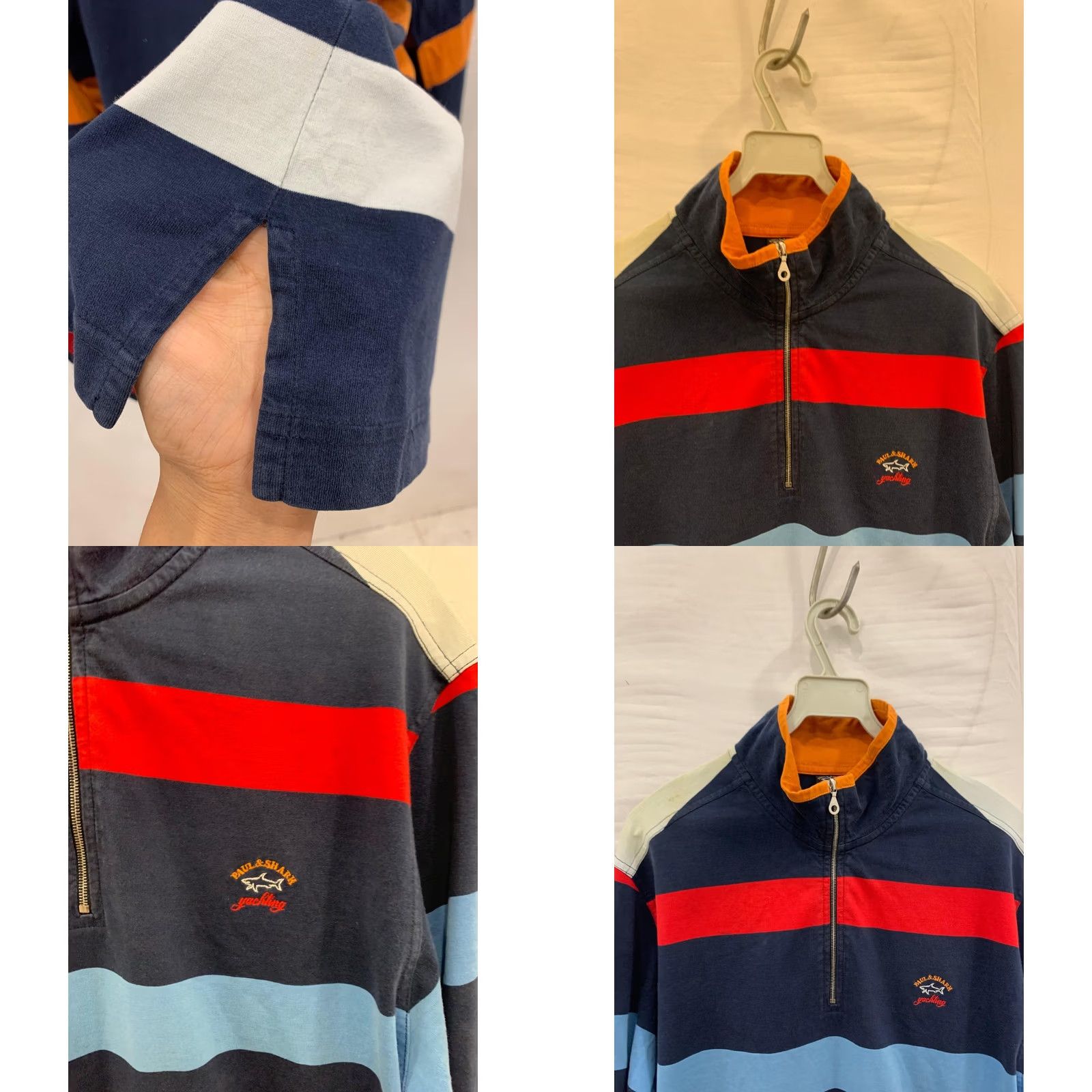 Paul & Shark VINTAGE Paul & Shark Yachting 1/4 Zip Pullover Shirt Adult S Navy Striped Made in Italy Size US S / EU 44-46 / 1 - 8 Thumbnail