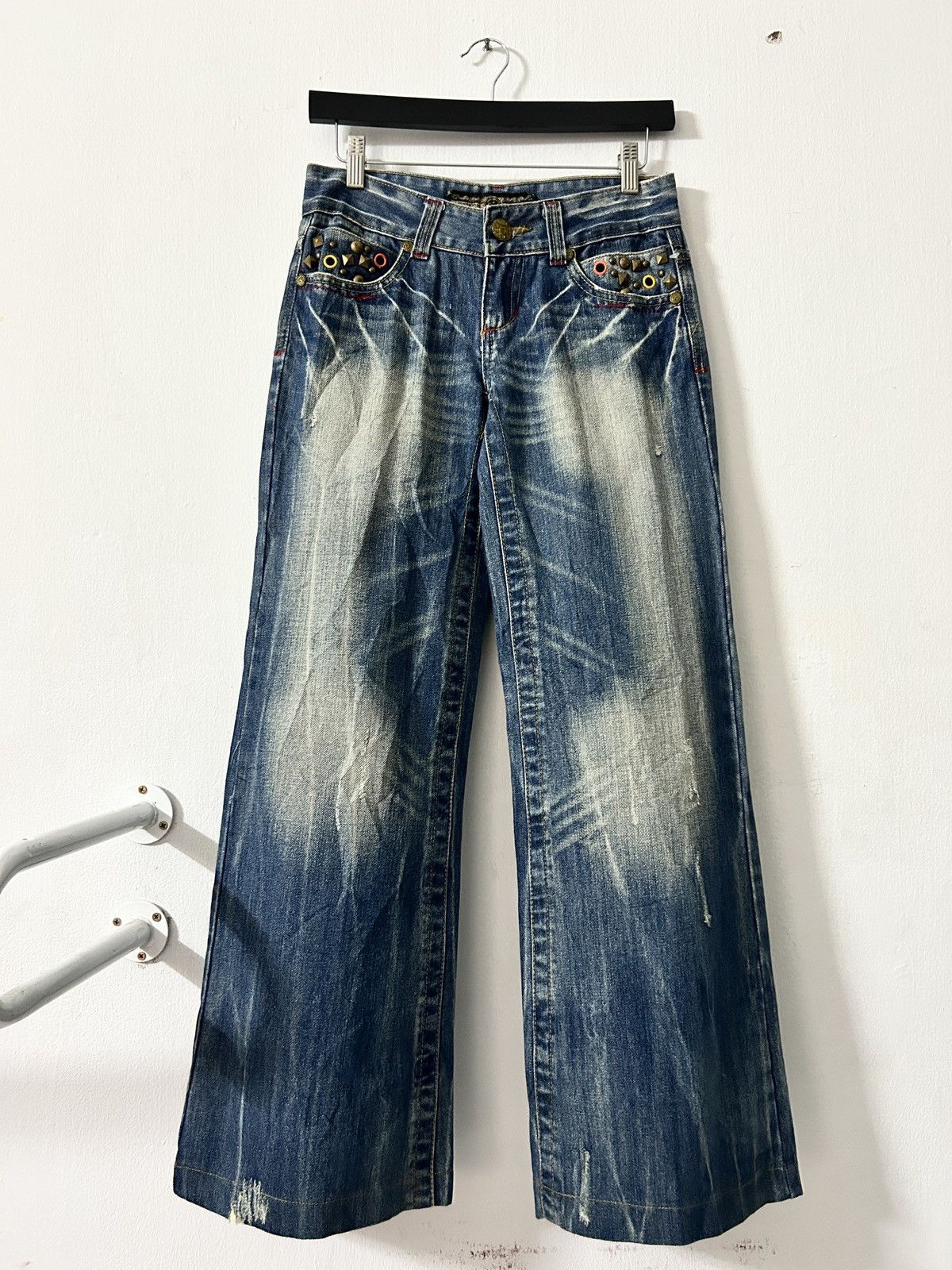 If Six Was Nine × Japanese Brand × Le Grande Bleu (L.G.B.) Flare Jeans Satisfaction Sick Design Vintage Denim Style Size 28" / US 6 / IT 42 - 1 Thumbnail