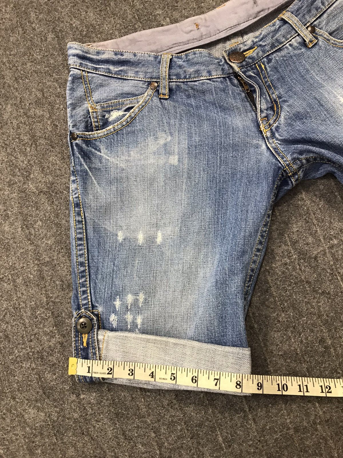 Japanese Brand Vintage Purple & Yellow Distressed Short Pants Zipper Style Size 34" / US 12 / IT 48 - 17 Thumbnail