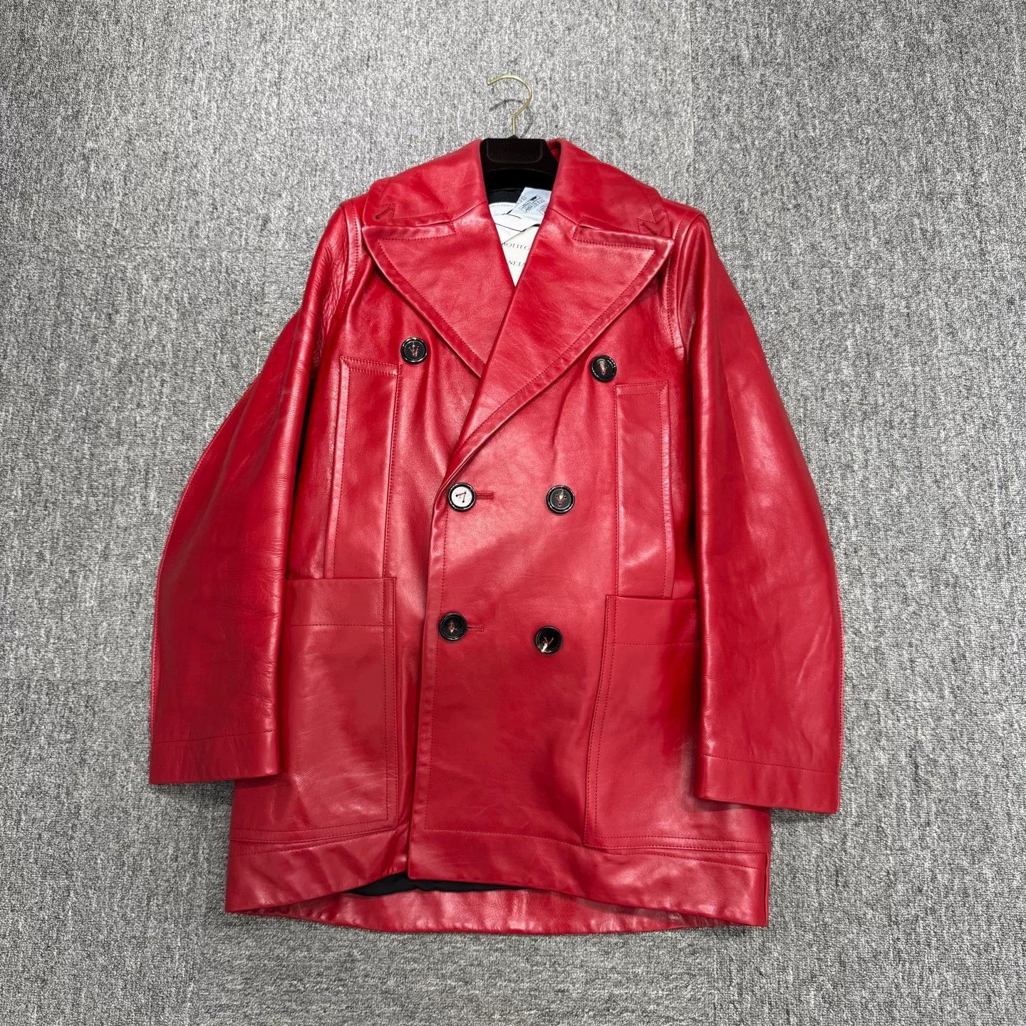 Bottega Veneta oversized red leather jacket by Bottega Veneta Size M / US 6-8 / IT 42-44 - 1 Thumbnail