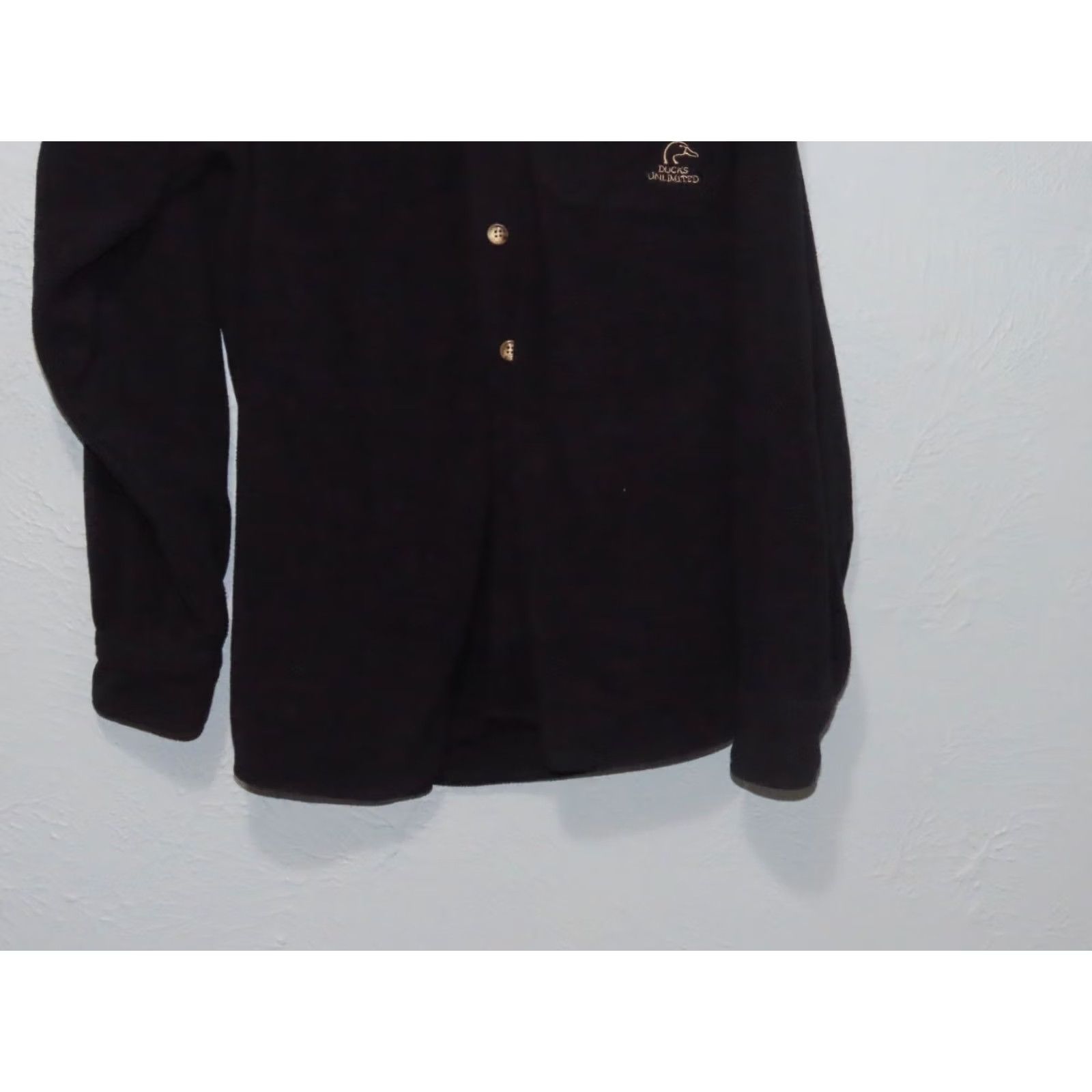 Vintage VINTAGE Woolrich Ducks Unlimited Men's XL Deep Navy Blue Button Up Fleece Shirt Size US XL / EU 56 / 4 - 2 Thumbnail