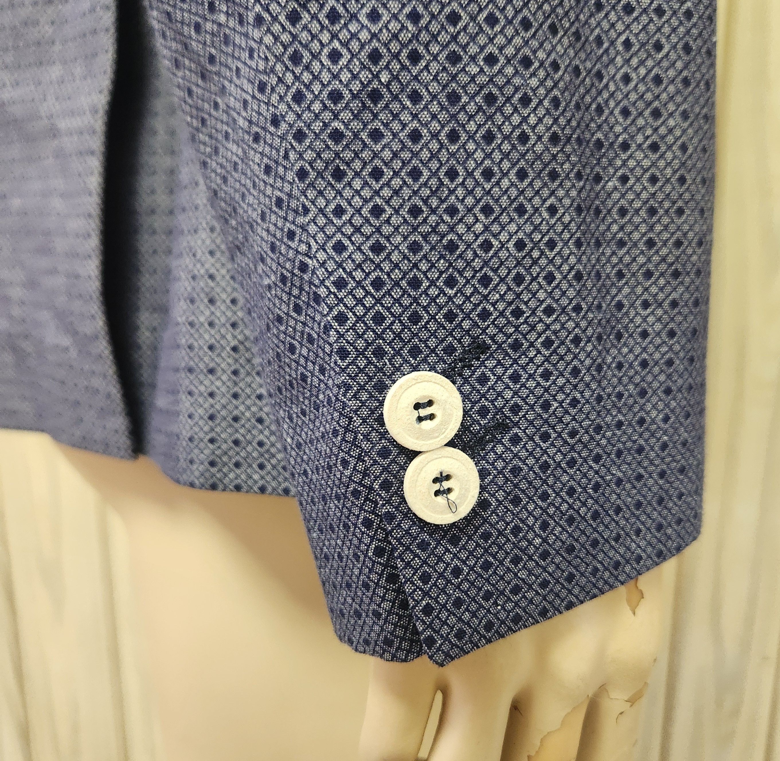 Other Bertoni sport coat 42 blue cotton pattern men's Denmark Size 42R - 4 Thumbnail