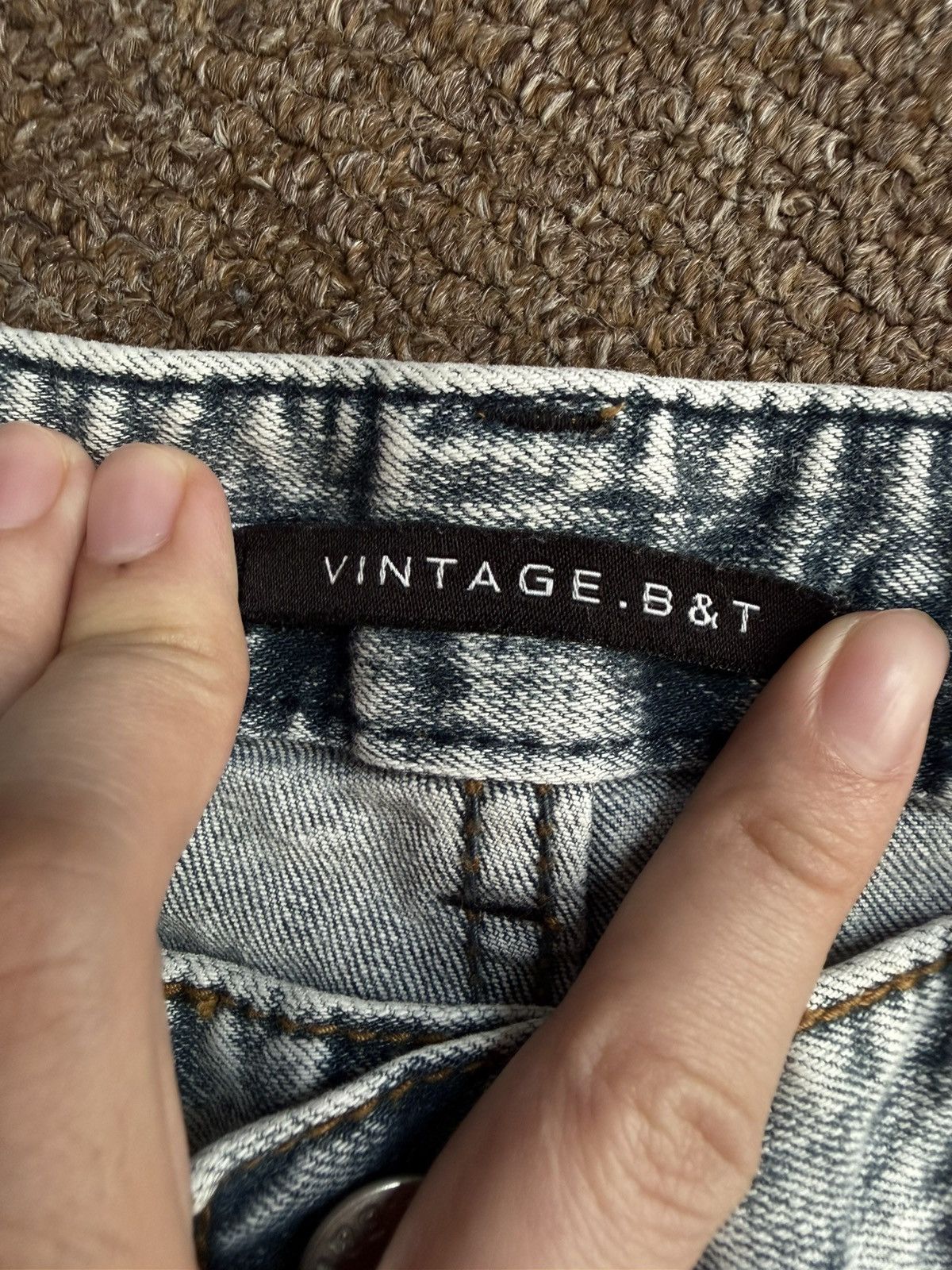 Japanese Brand Vintage. B&T Blue Acid Wash Distressed Skinny Jeans Size 29" - 7 Thumbnail