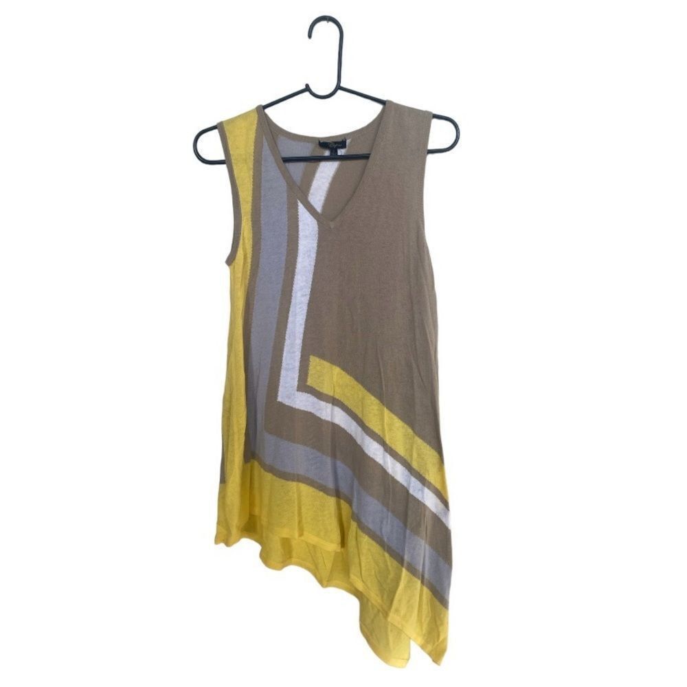 Other Cupio Asymmetrical Sleeveless Knit Top Colorblock Tunic Styl Size S / US 4 / IT 40 - 2 Thumbnail