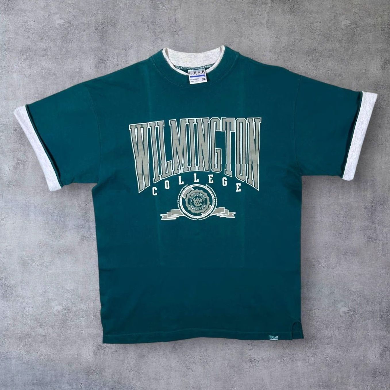 NCAA VINTAGE Gear For Sport NCAA Wilmington College Graphic T-Shirt L XL Green Mens 90s Size US L / EU 52-54 / 3 - 2 Thumbnail