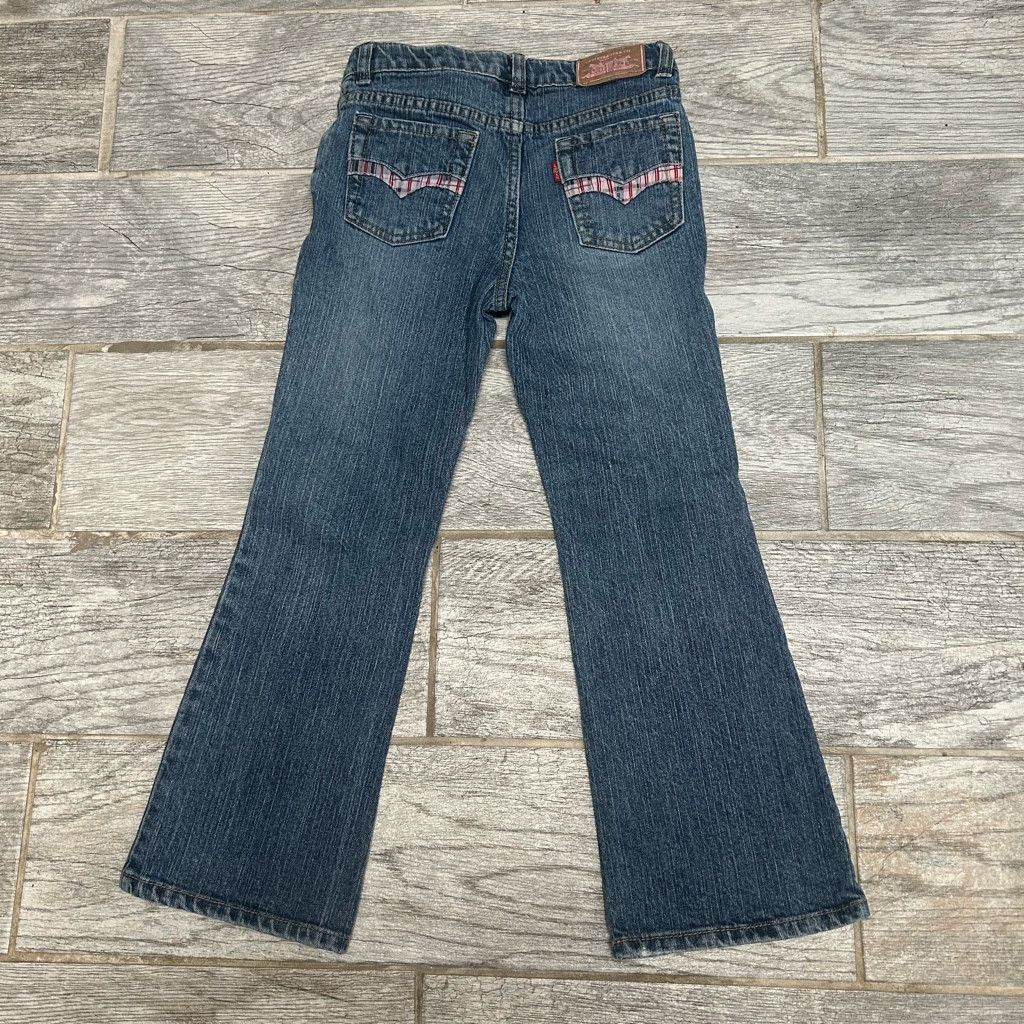 Levi's Vintage Y2K Girls Levis Jeans size 6X pink accents flare Size 28" / US 6 / IT 42 - 1 Thumbnail