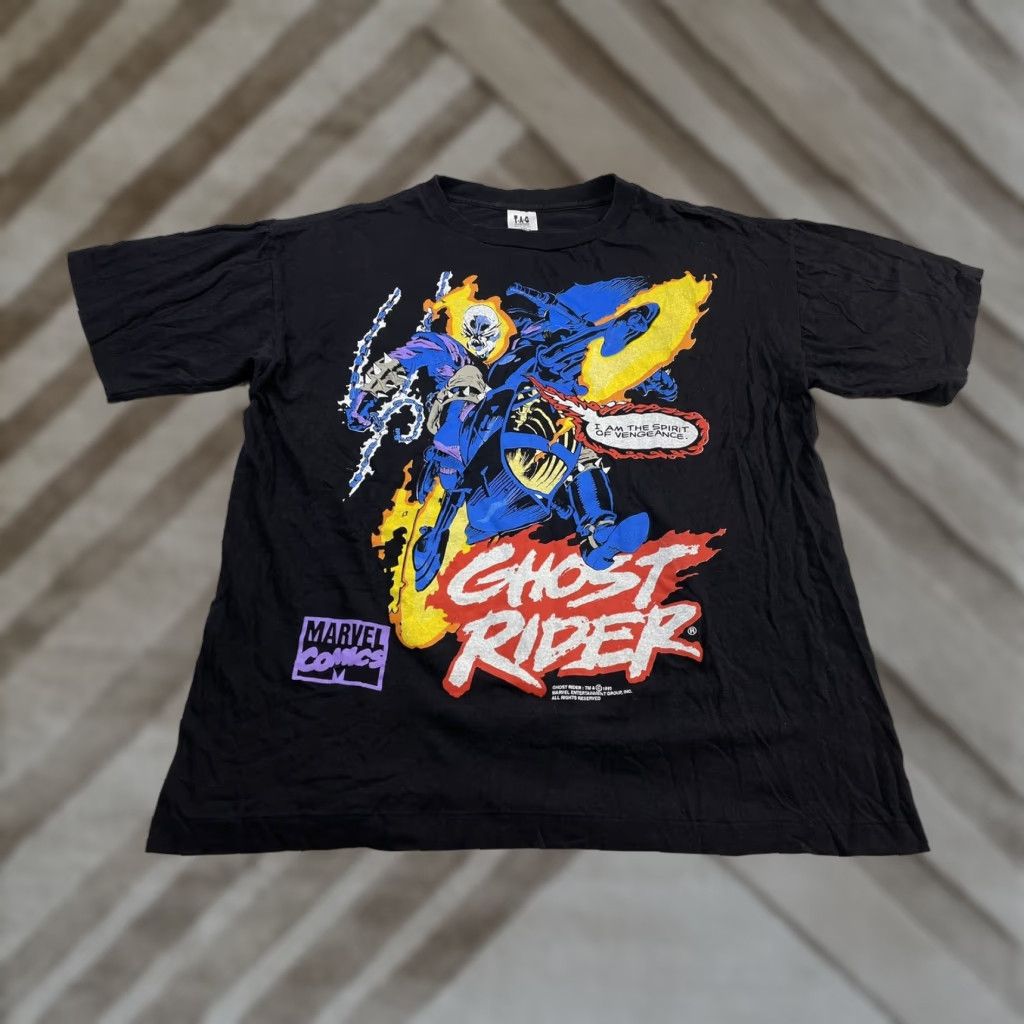 Vintage VINTAGE Ghost Rider Spirits Of Vengeance Marvel T-Shirt L Black Mens 1993 Comics Shirt Size US L / EU 52-54 / 3 - 1 Thumbnail