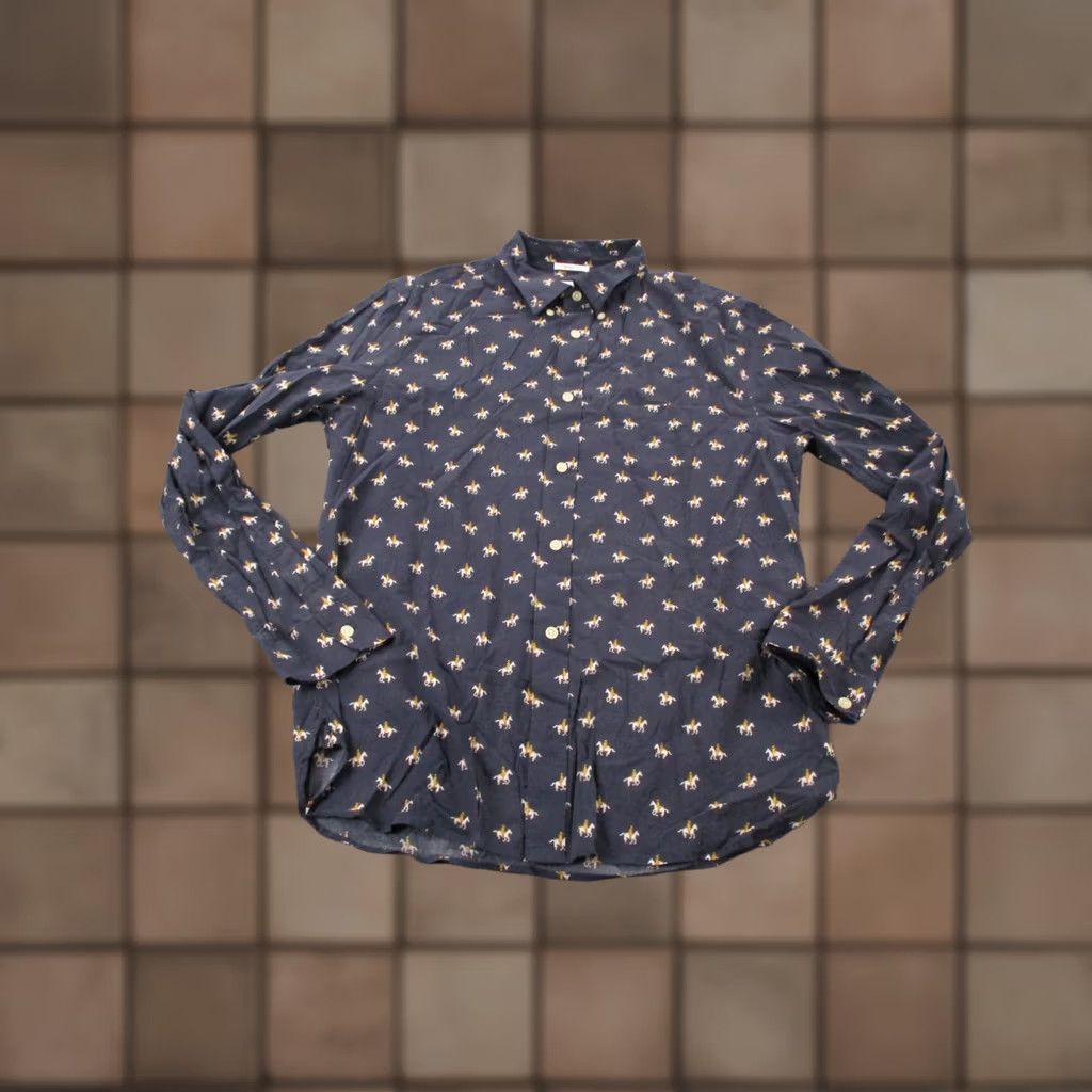 Allsaints AllSaints Shirt Mens S Blue Pony All Over Classic Country Shuttle Notes Preppy Size US S / EU 44-46 / 1 - 1 Thumbnail