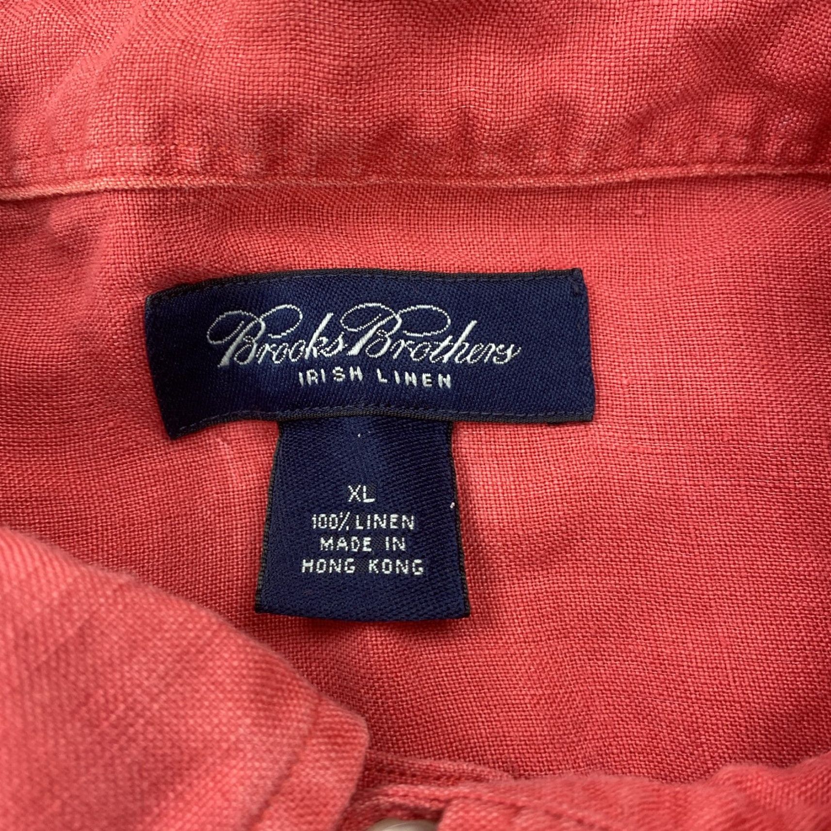 Brooks Brothers Brooks Brothers Men's XL Red Irish Linen Button-Down Shirt Casual Pocket Summer Warm Weather Hong Kong Size US XL / EU 56 / 4 - 4 Thumbnail