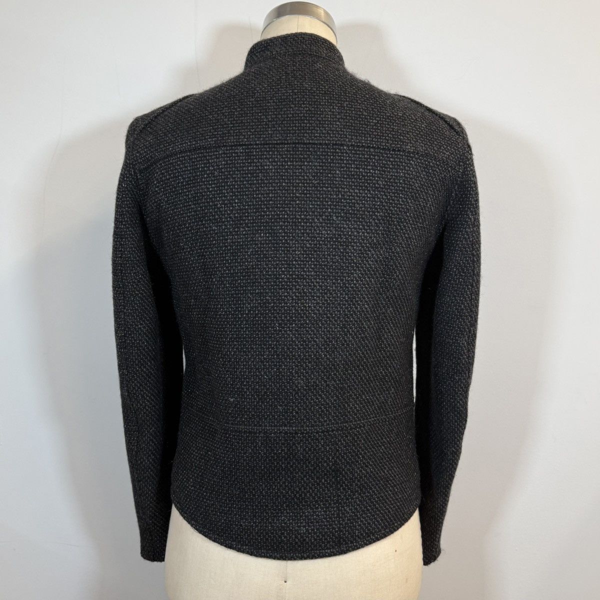 Japanese Brand Hiro Sawatari Black Lurex Boucle Moto Jacket Size US L / EU 52-54 / 3 - 3 Thumbnail
