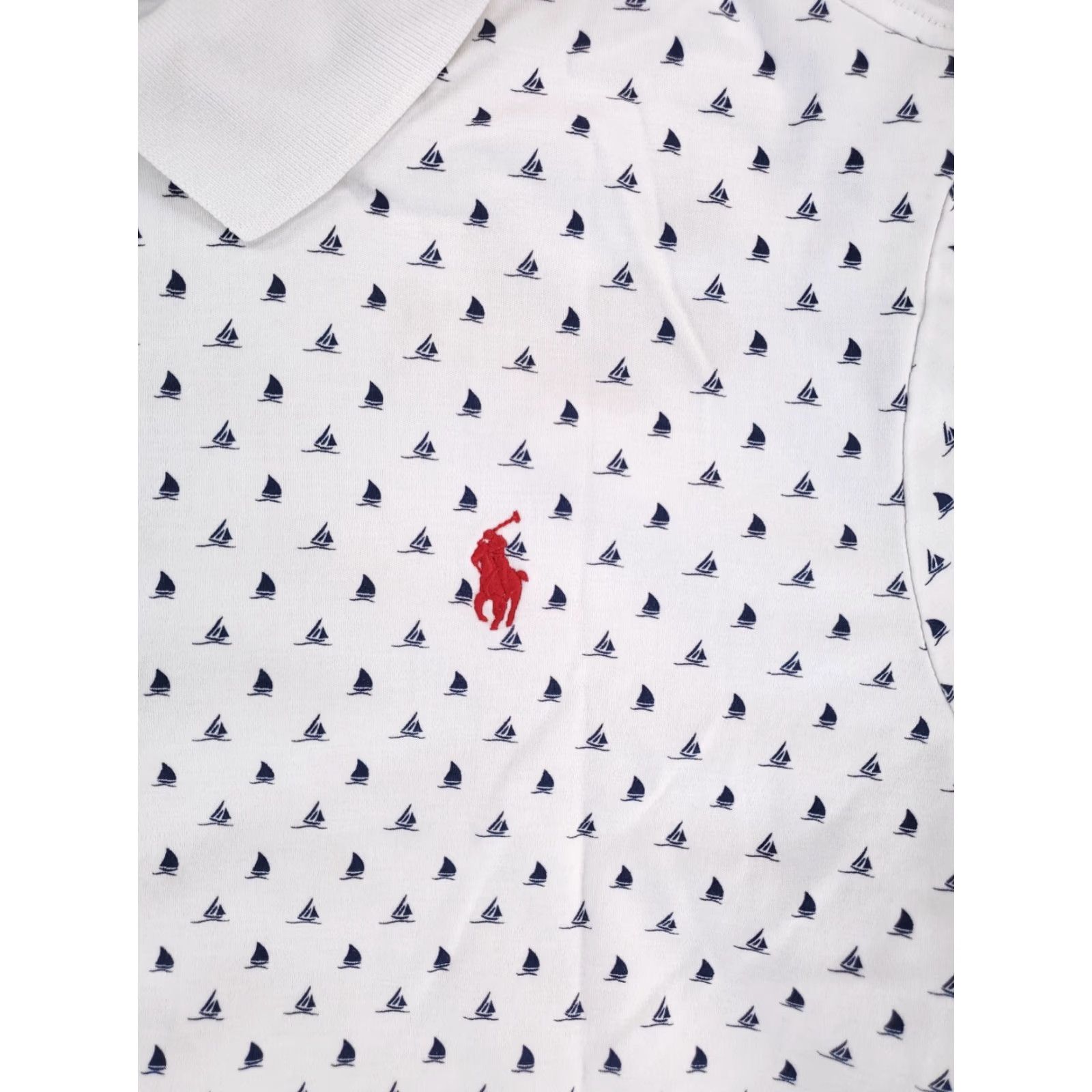 Polo Ralph Lauren Polo Ralph Lauren Polo Shirt AOP Sailboat White Blue Short Sleeve Mens M Size US M / EU 48-50 / 2 - 2 Thumbnail