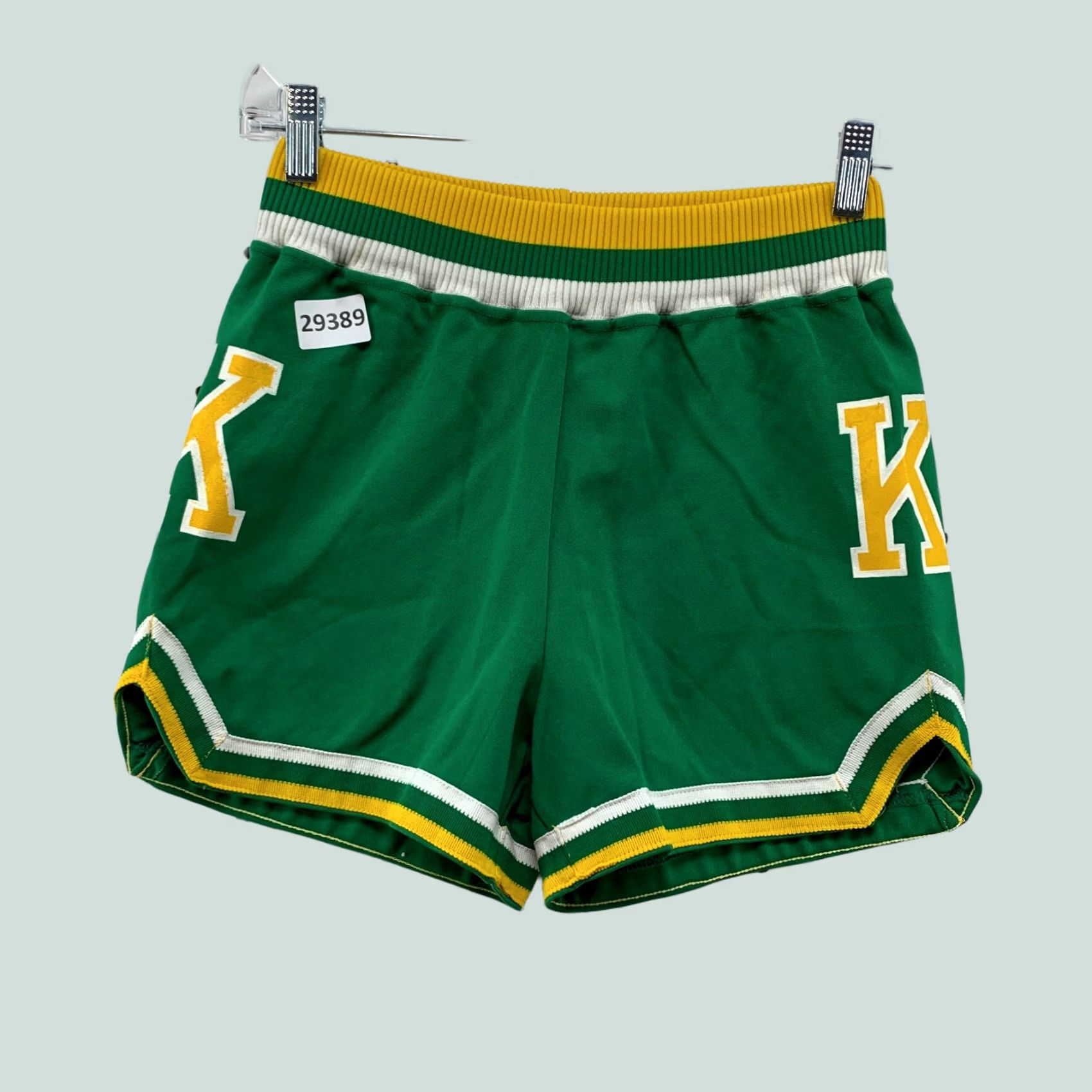 Champion VINTAGE Champion Shorts Womens Juniors Size 12 Fits 24X4 Green Yellow 80s 70s Size 34" / US 12 / IT 48 - 1 Thumbnail