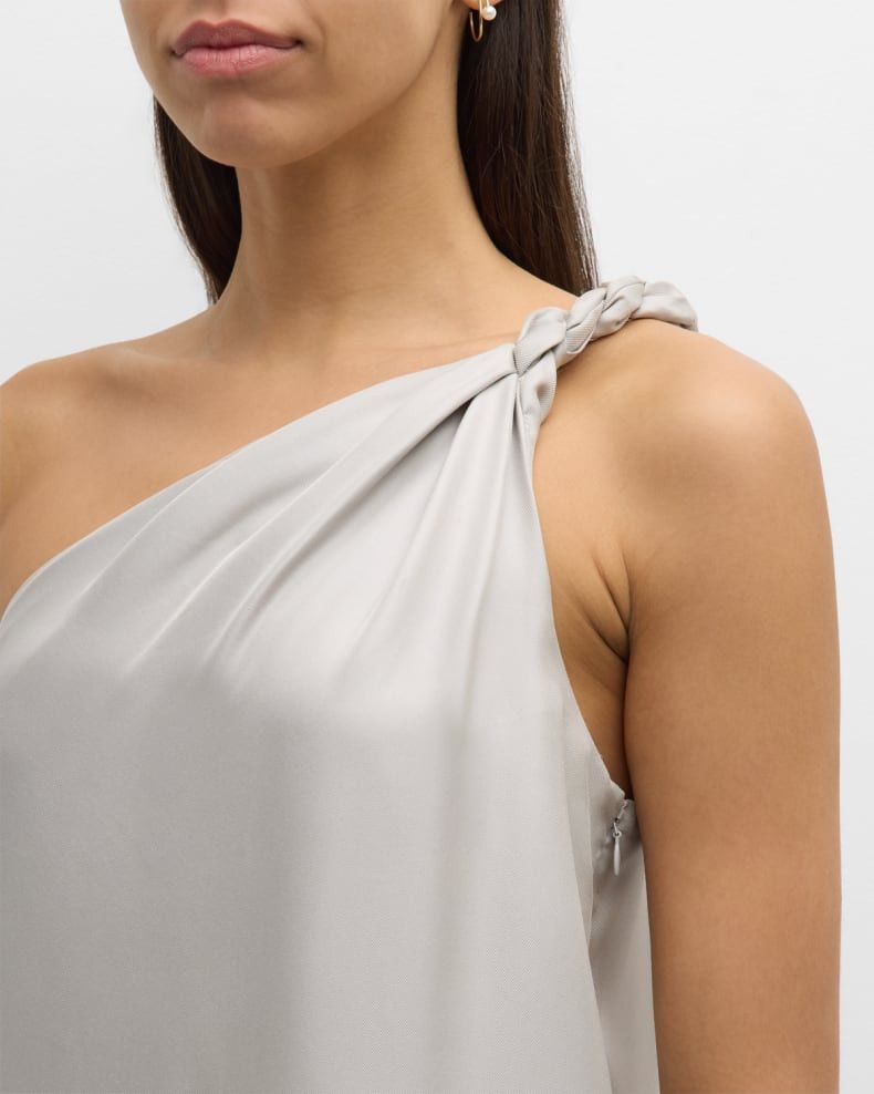 Loulou de Saison o1s22i1n1024 Maxi One-Shoulder Dress in Grey Size S / US 4 / IT 40 - 5 Thumbnail