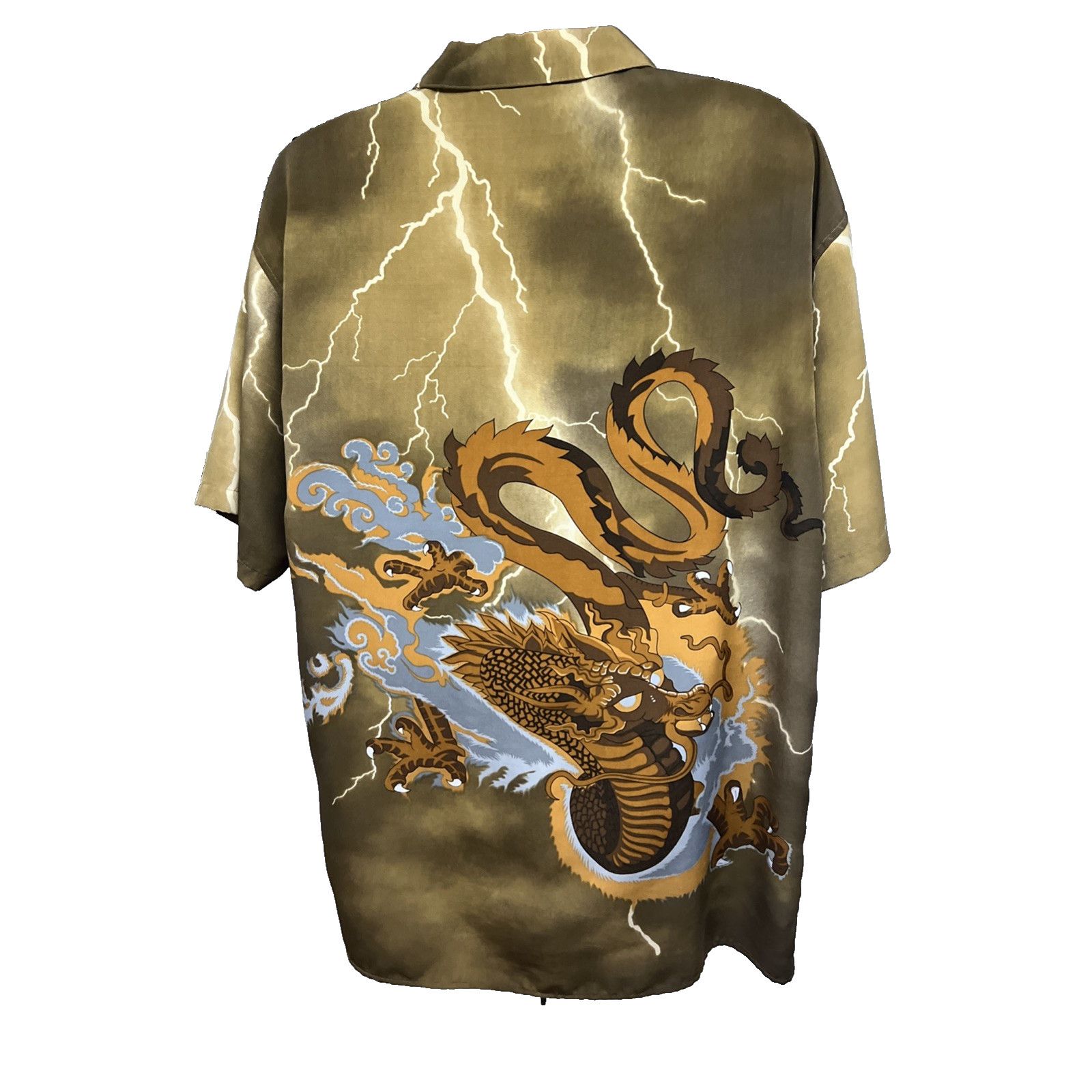 Vintage Vintage Streetwear Graphic Dragon Button Up Shirt Mens XL Size US XL / EU 56 / 4 - 2 Thumbnail