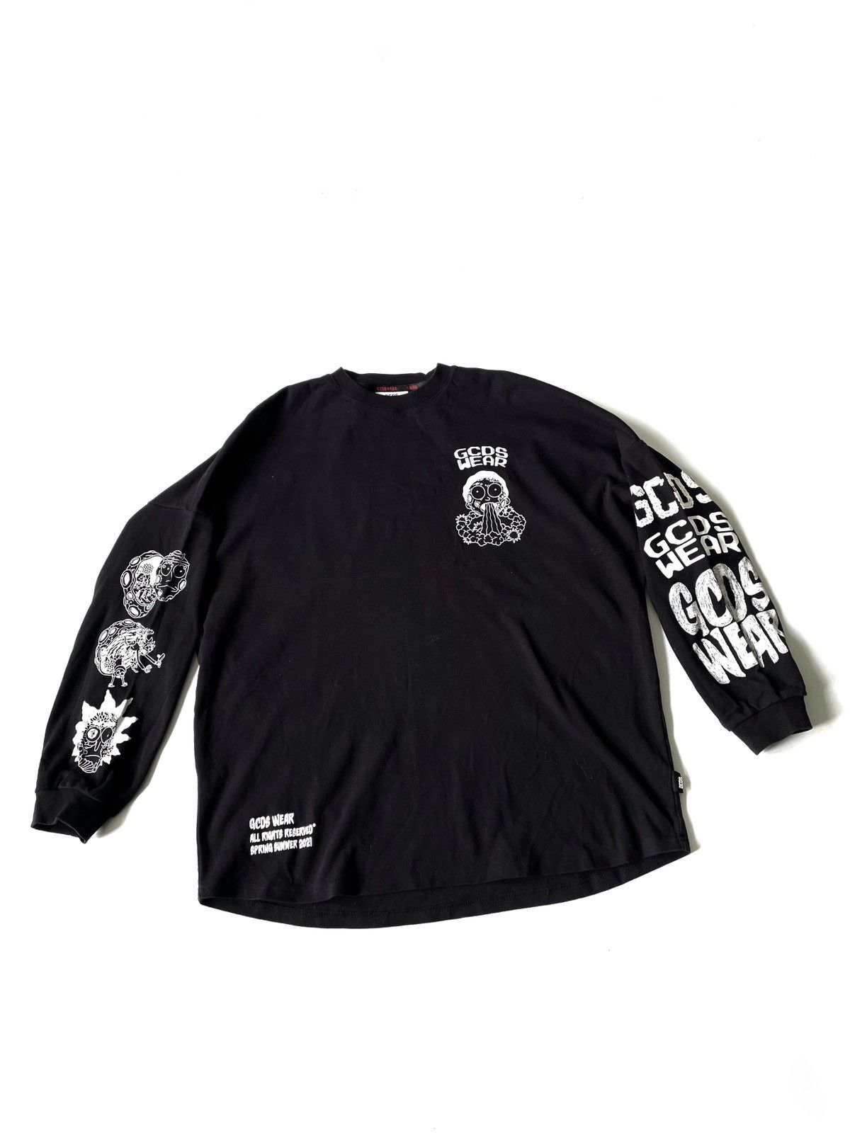 GCDS GCDS Men Black Long Sleeve Rick & Morty Oversized Size L Size US L / EU 52-54 / 3 - 1 Thumbnail
