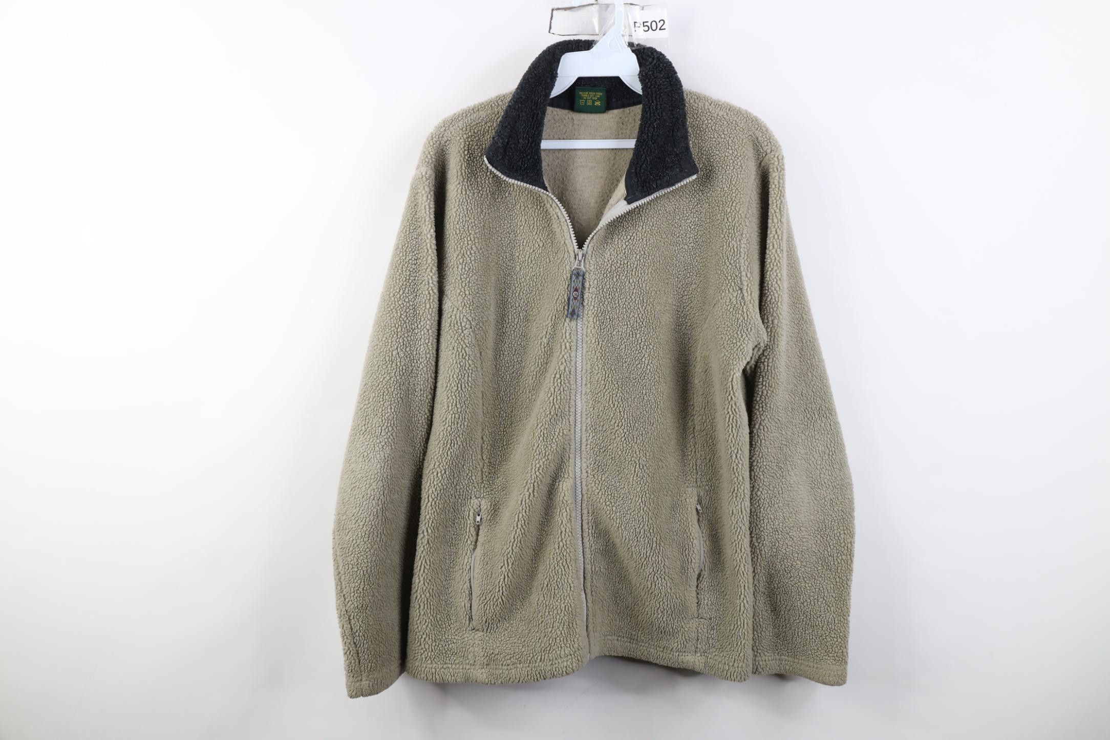 Cabelas Vintage 90s Cabelas Deep Pile Fleece Full Zip Jacket Green Size L / US 10 / IT 46 - 1 Thumbnail
