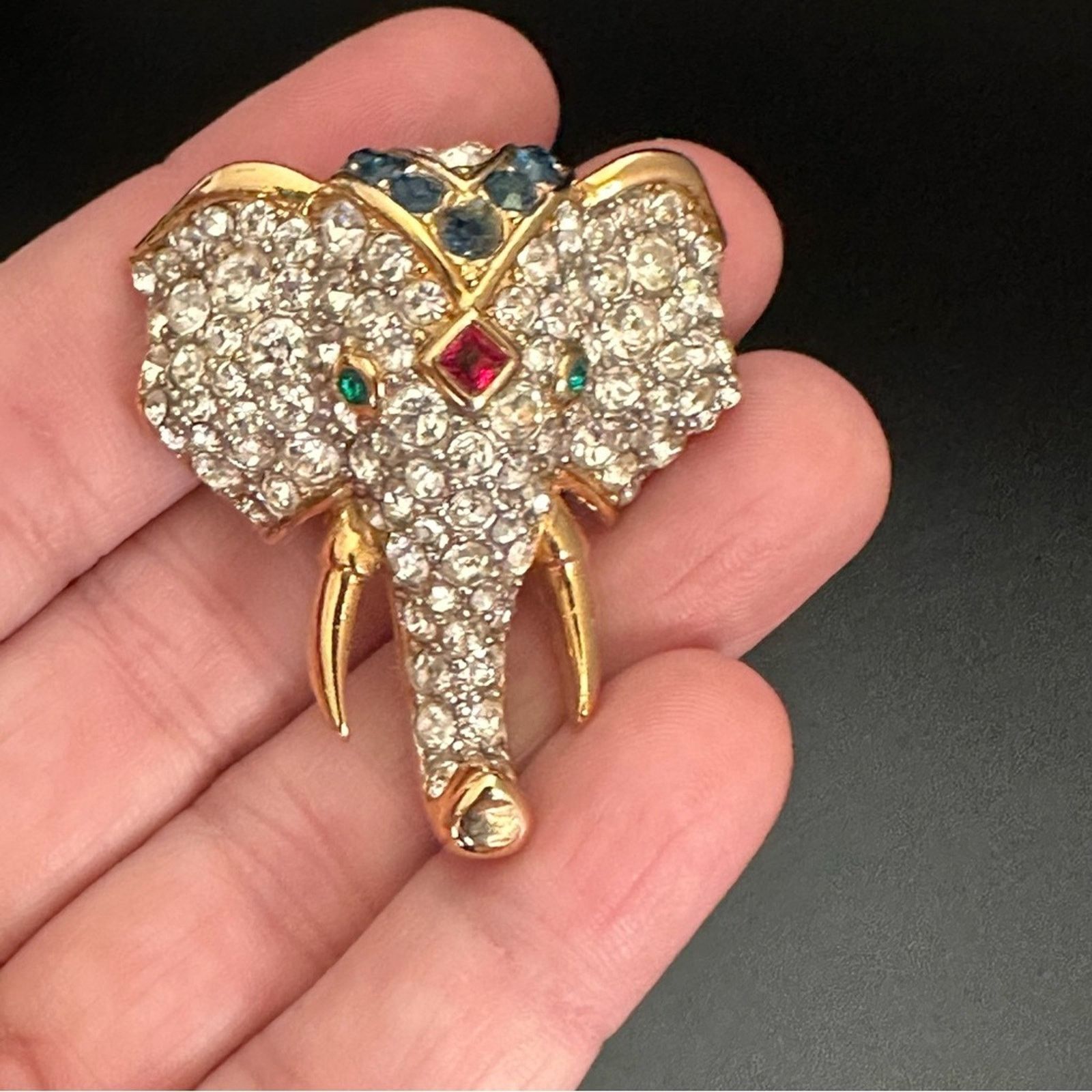 Other Vintage D’Orlan Crystal Elephant Brooch Size ONE SIZE - 4 Thumbnail