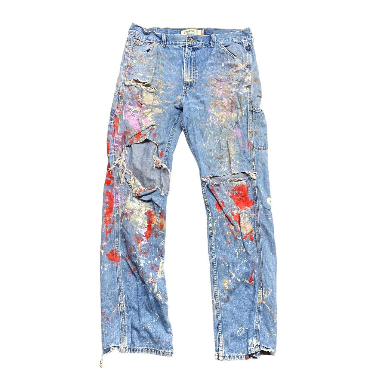 Vintage Levi's Carpenter Jeans Distressed Paint Spattered Denim Grailed