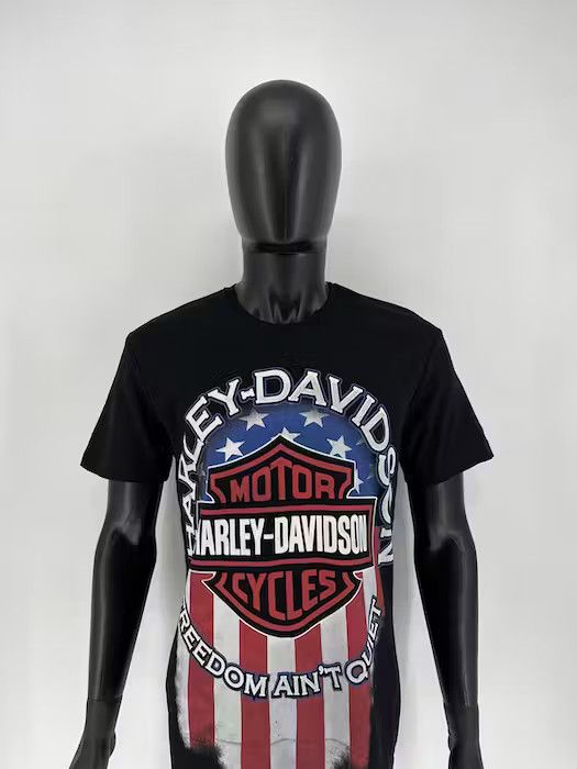 Harley Davidson × Vintage Y2K Harley Davidson Freedom American Flag Tee Size US XL / EU 56 / 4 - 1 Thumbnail