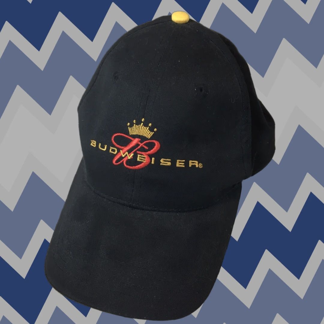 Budweiser Budweiser Black 2004 Kings of Beers Adjustable Hat Embroidered EUC Baseball Cap Men Blue King of Beers Mens Size ONE SIZE - 1 Thumbnail