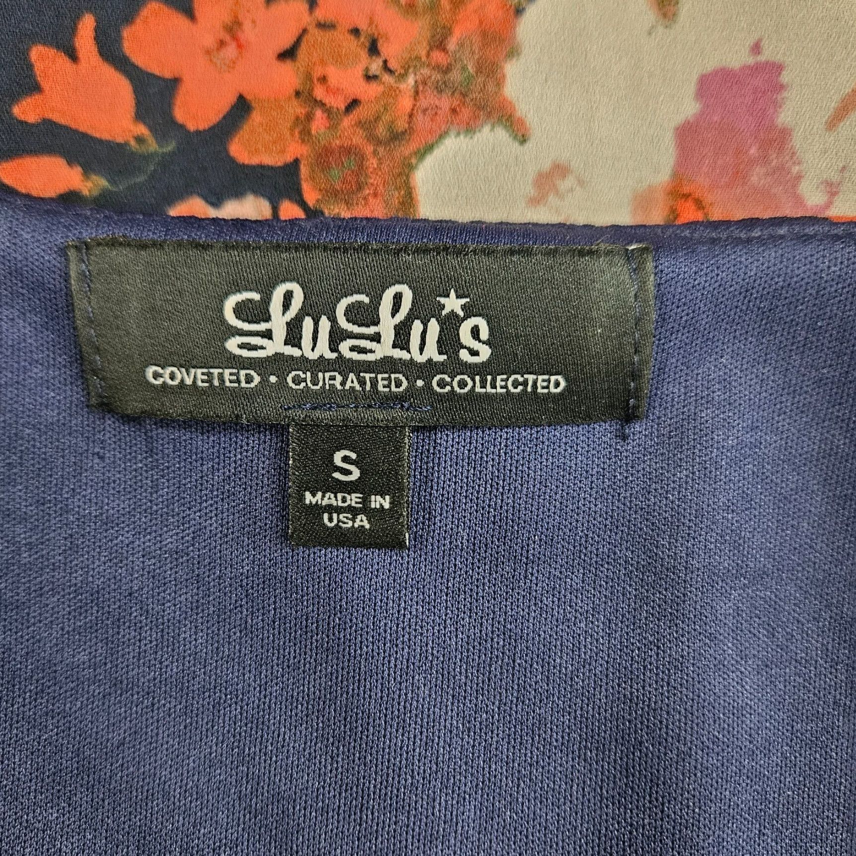 Lulus Lulus Womens Shifting Dress Sz S Blue Floral 3/4 Sleeve Short Size S / US 4 / IT 40 - 6 Thumbnail
