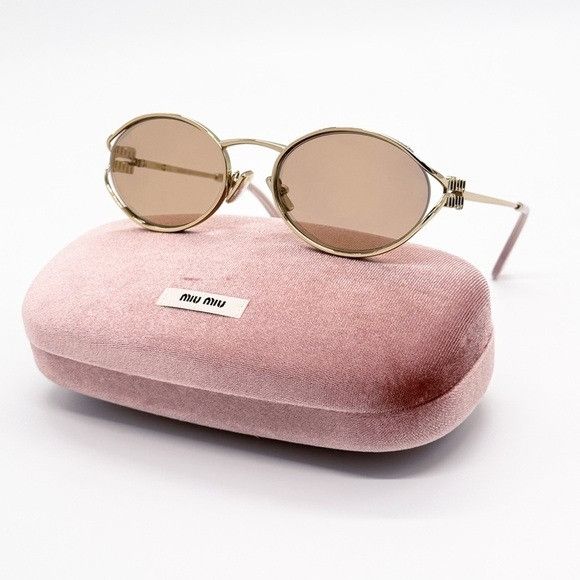 Miu Miu NEW MIU MIU SMU 52Y ZVN20F OVAL WOMEN SUNGLASSES MU52YS ZVN2 Size ONE SIZE - 1 Thumbnail