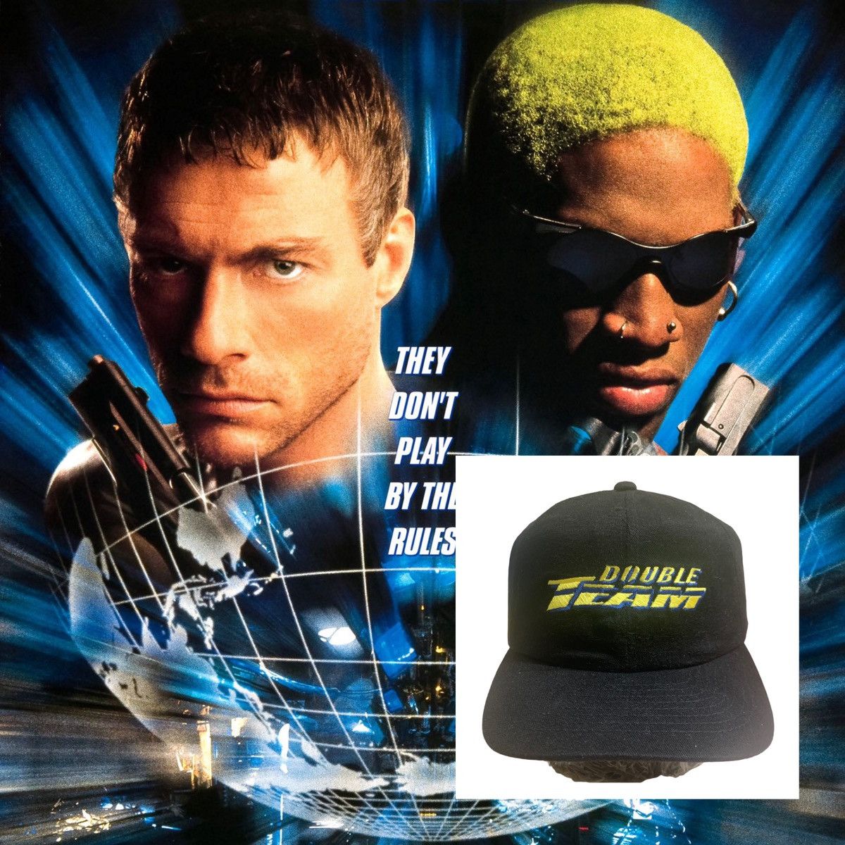 Double Team Movie Promo Snapback Hat Vintage Van Damme