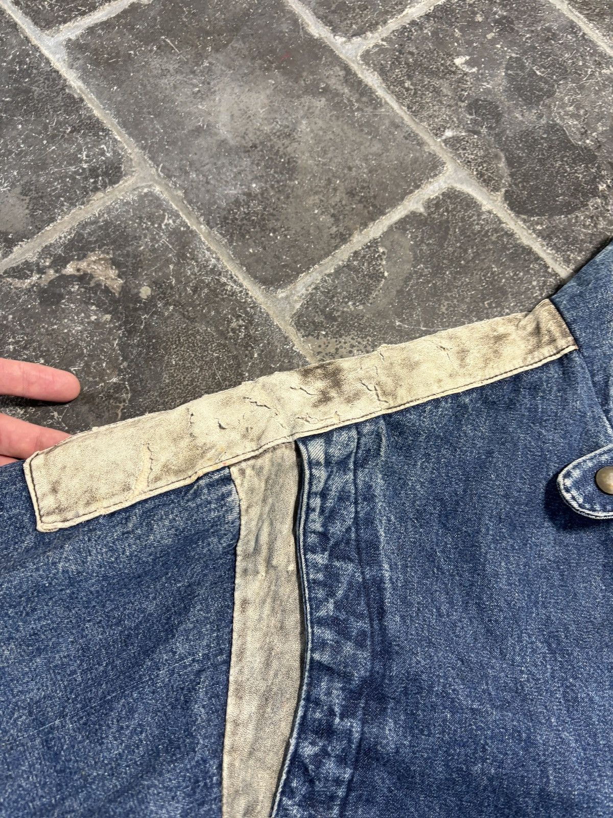 Vintage 1980s Denim Bomber Jacket Vintage Stone Wash Teddy Slimane Size US M / EU 48-50 / 2 - 11 Thumbnail