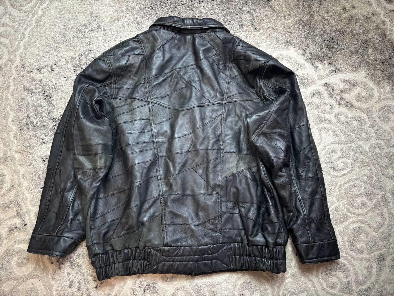 Vintage 90s Vintage Elazar Leather Patchwork Bomber Jacket Size US XL / EU 56 / 4 - 12 Thumbnail