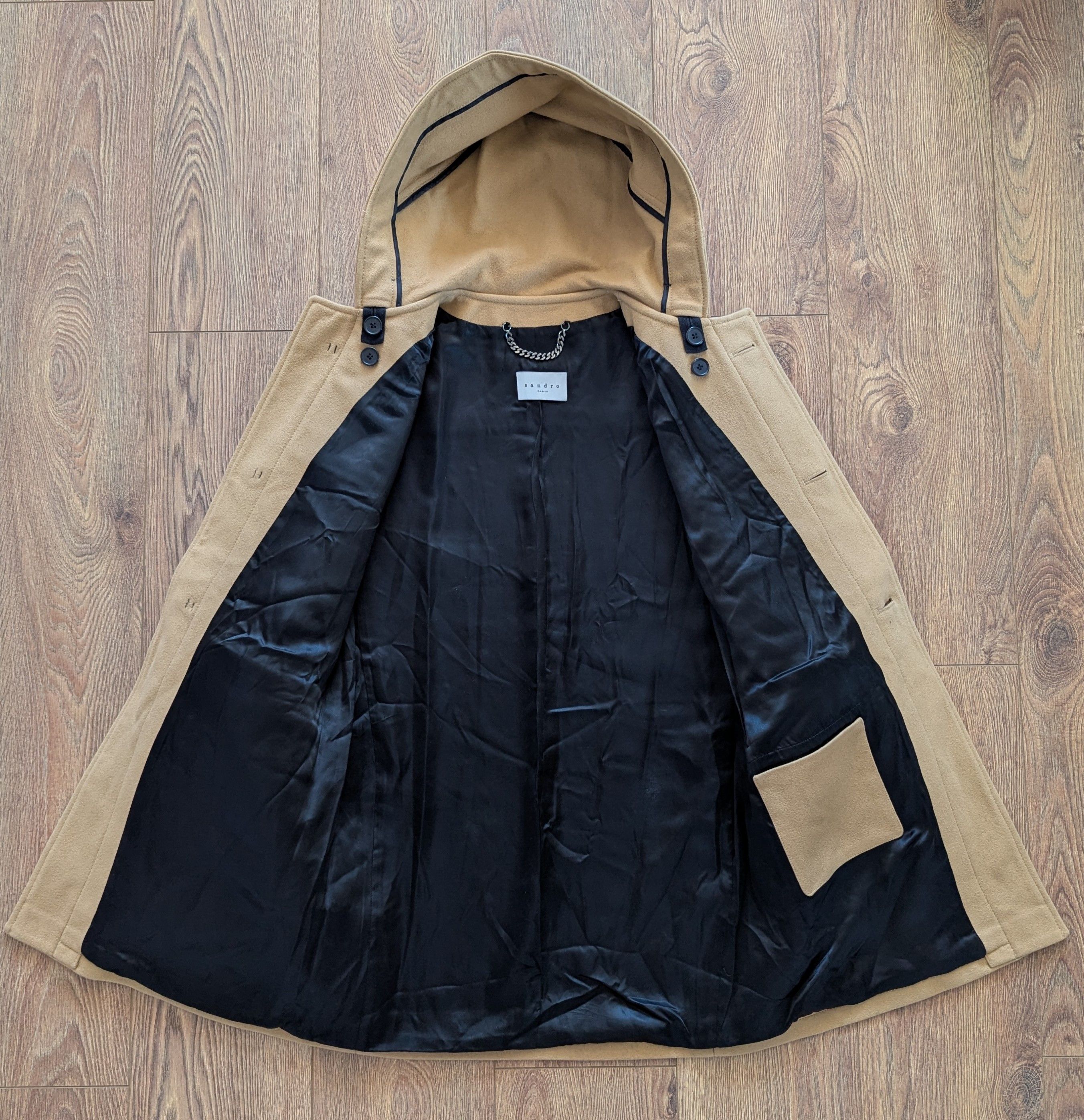 Sandro SANDRO Paris Hooded Wool Duffle Coat Size M Made In UKRAINE Size US M / EU 48-50 / 2 - 9 Thumbnail