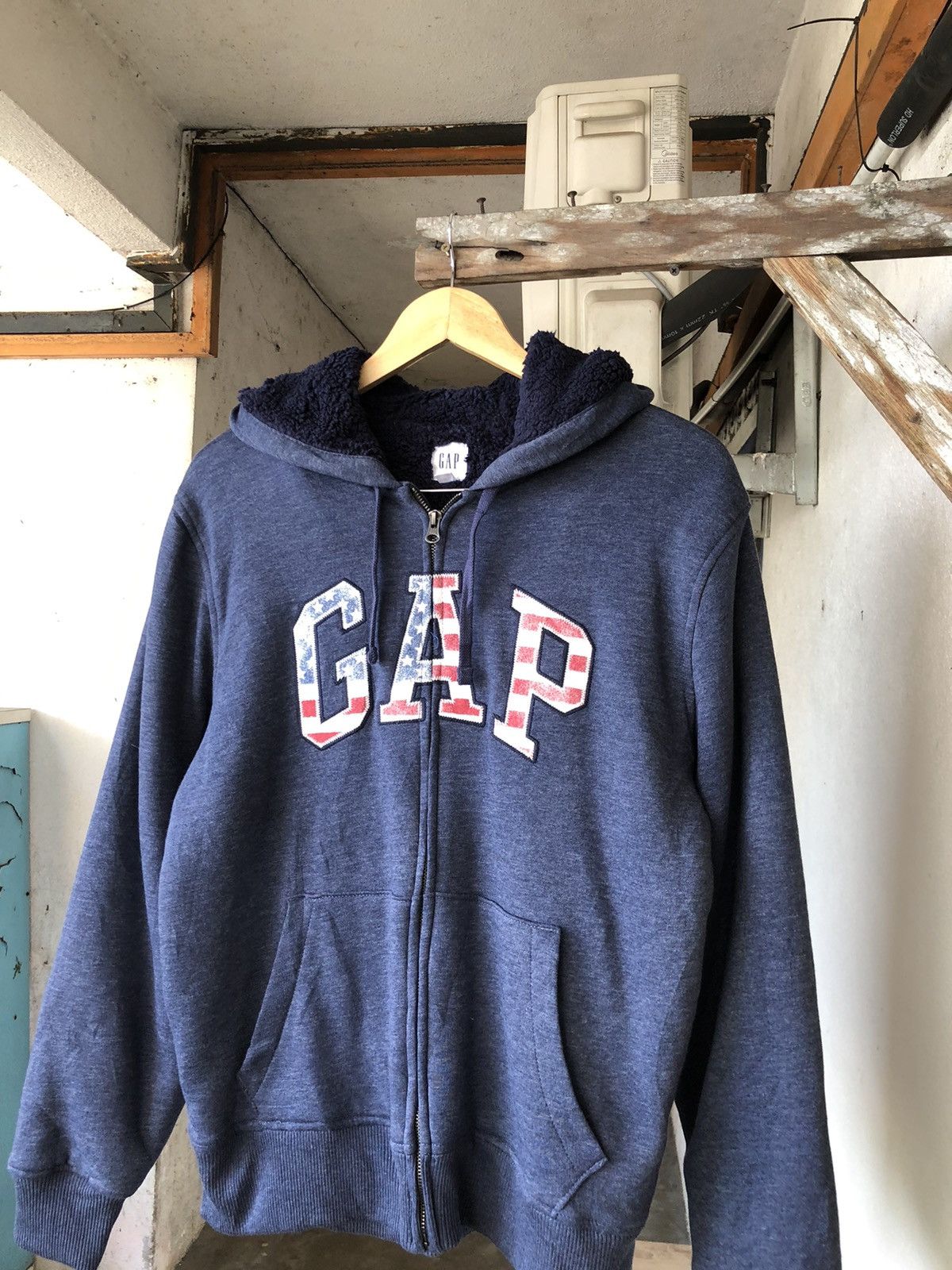Gap Gap USA Flag Inner Fleece Sweater Hoodie Size US M / EU 48-50 / 2 - 3 Thumbnail