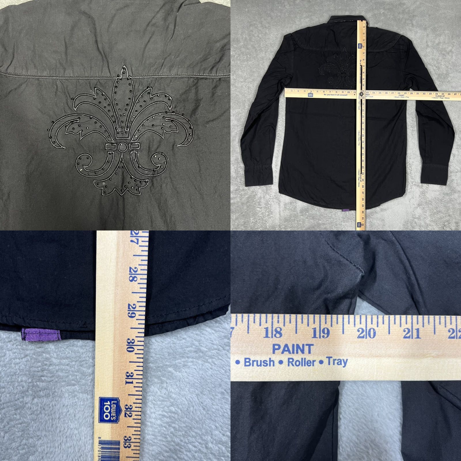 Cougar Platini Jeans Cougar Embezzled Men’s Long Shirt Black Size S Button-Up Cotton Rayon Striped Embroidered Collar Spread Sleeve Regular Men Size US S / EU 44-46 / 1 - 9 Thumbnail
