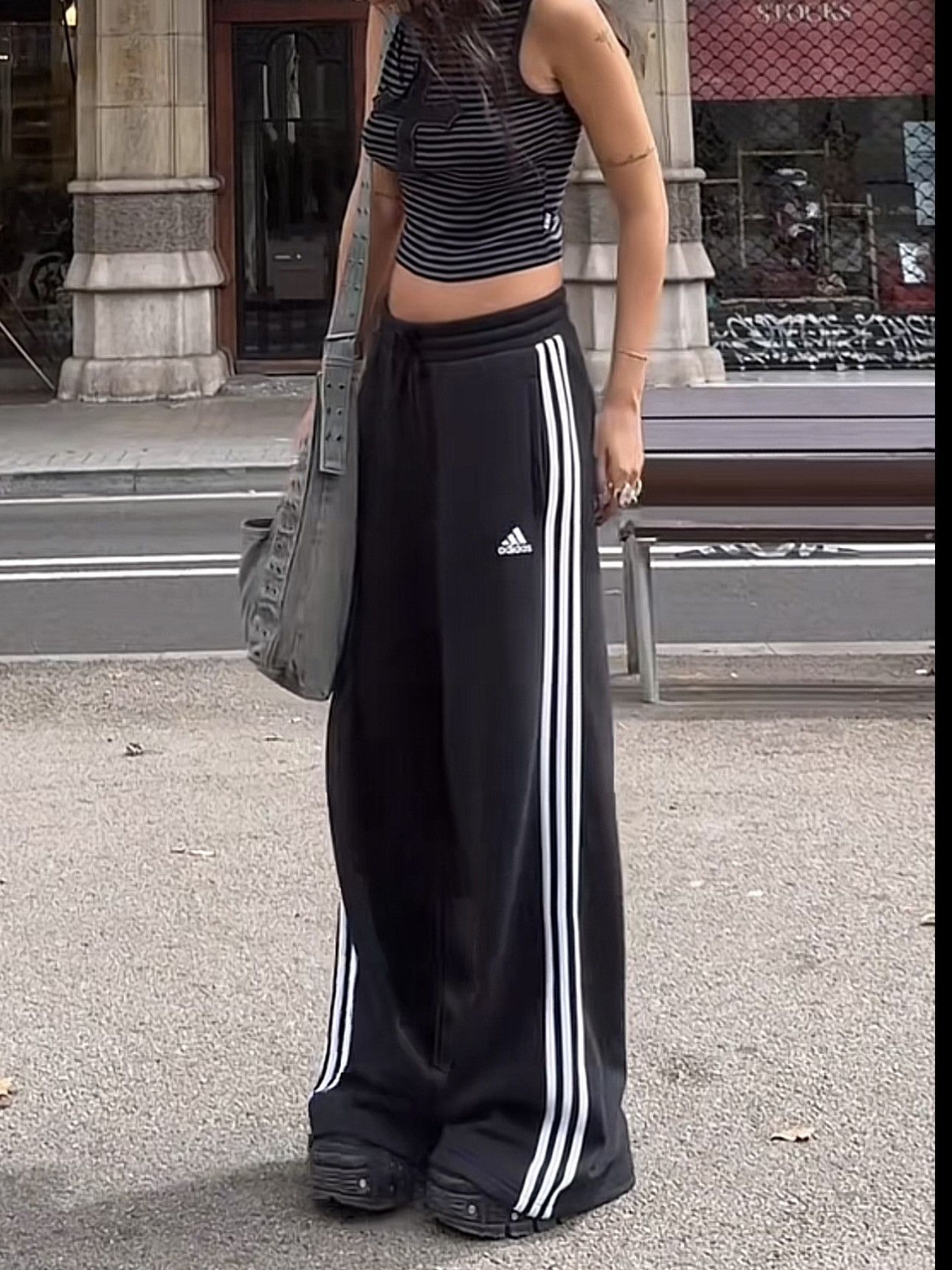 Adidas Designer Streetwear Adidas Balenciaga Style baggy Track Pants Hype Sweatpants Grailed