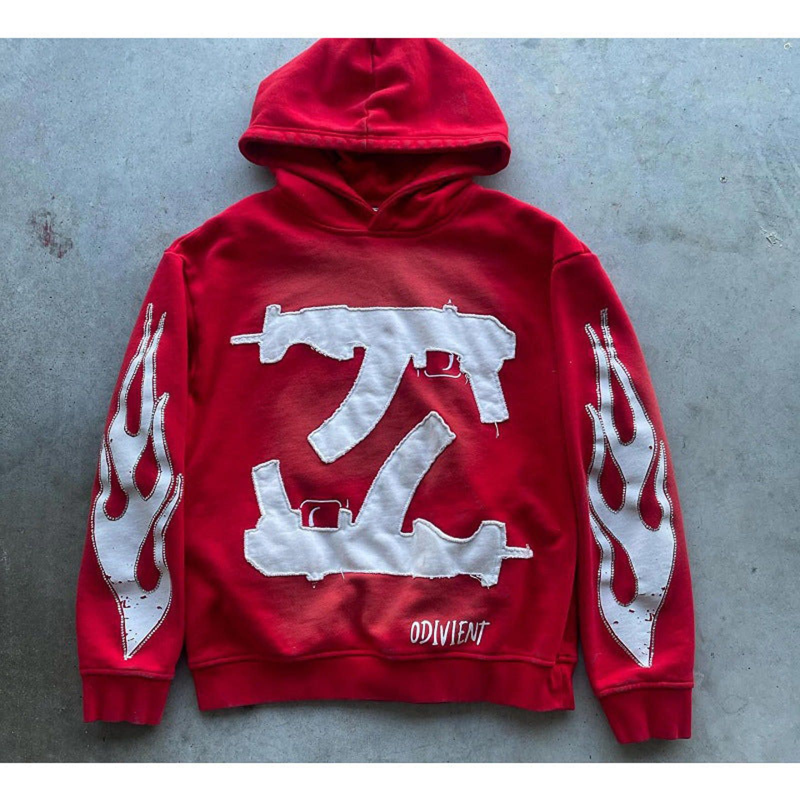 Other Rifle-Flame Graphic Gothic Pullover Hoodie Size US M / EU 48-50 / 2 - 5 Thumbnail