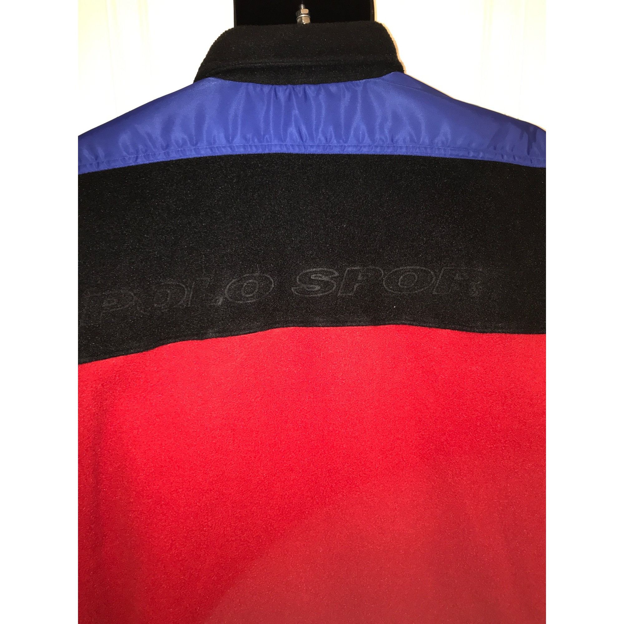 Vintage Polo Sport Men's Red/Black/Blue Fleece Poly Button Shacket Size US XL / EU 56 / 4 - 3 Thumbnail