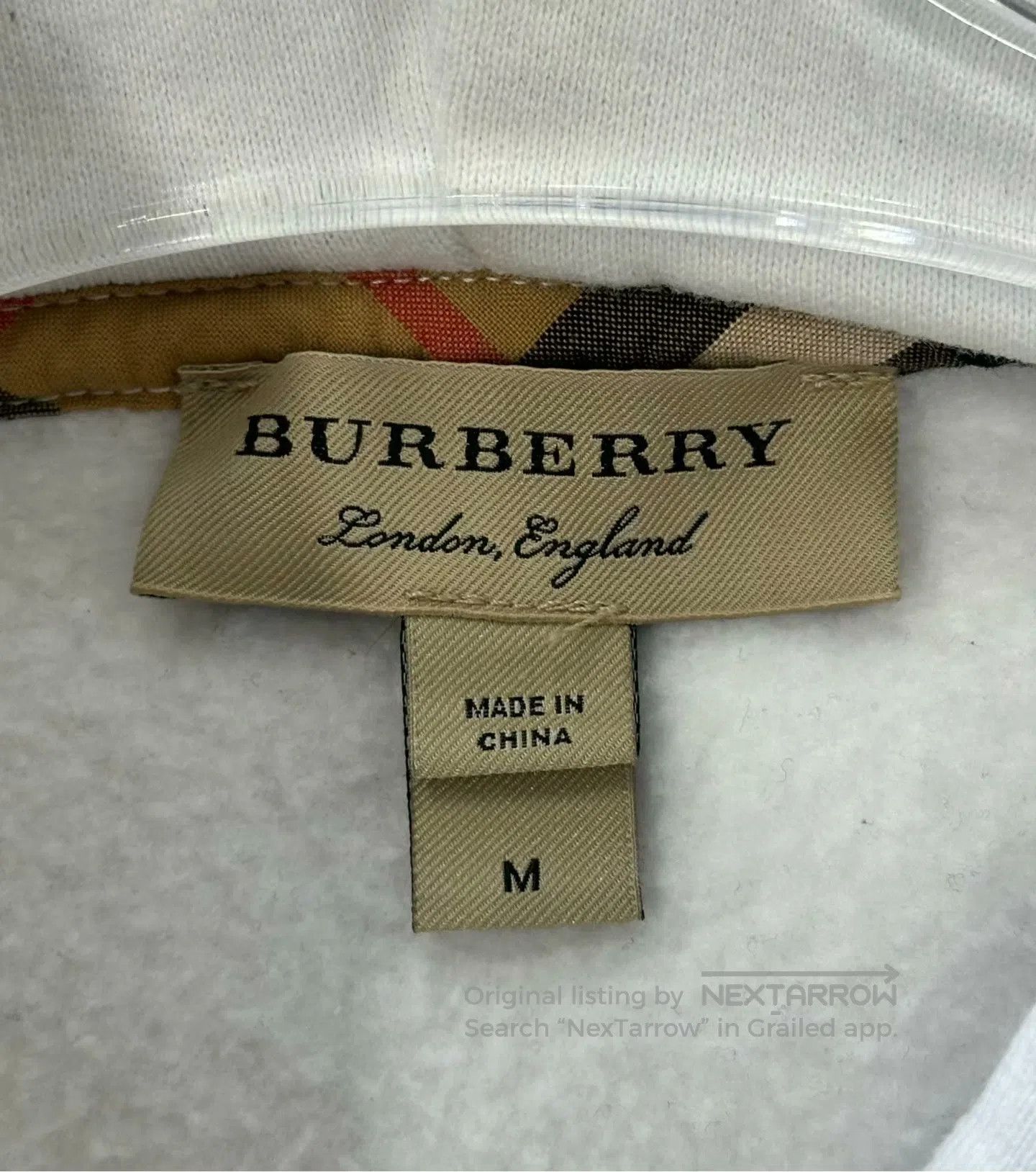 Burberry Burberry White Embroidered Letter Logo Hooded Sweatshirt| Size US M / EU 48-50 / 2 - 3 Thumbnail