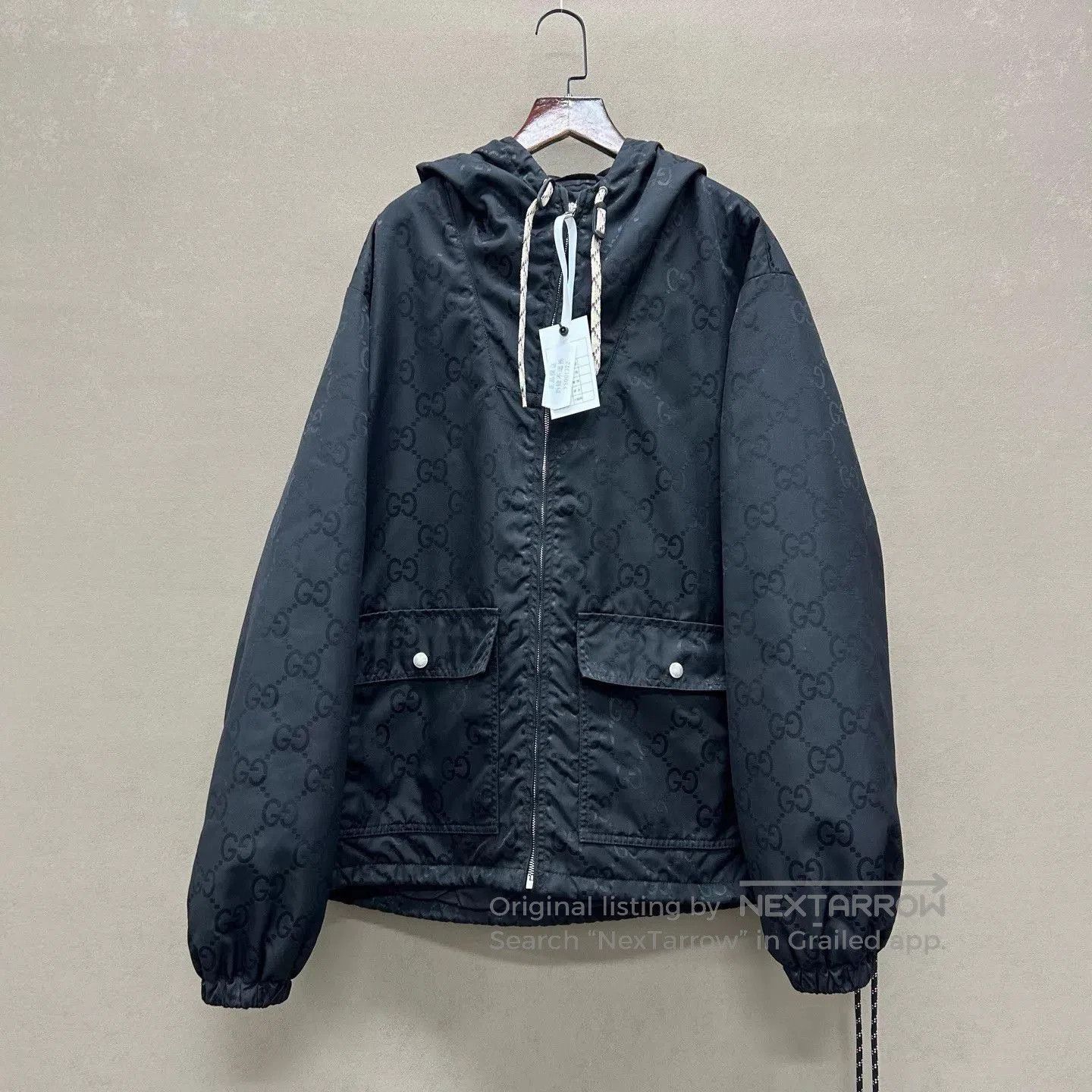 Gucci Black Hooded Patterned Light Jacket Size M. Size US M / EU 48-50 / 2 - 1 Thumbnail