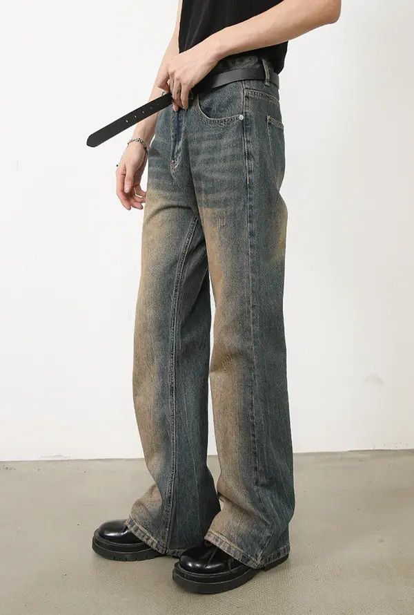 VIBE Hayama x ishi Men's washed distressed straight bootcut jeans Size US 32 / EU 48 - 5 Thumbnail