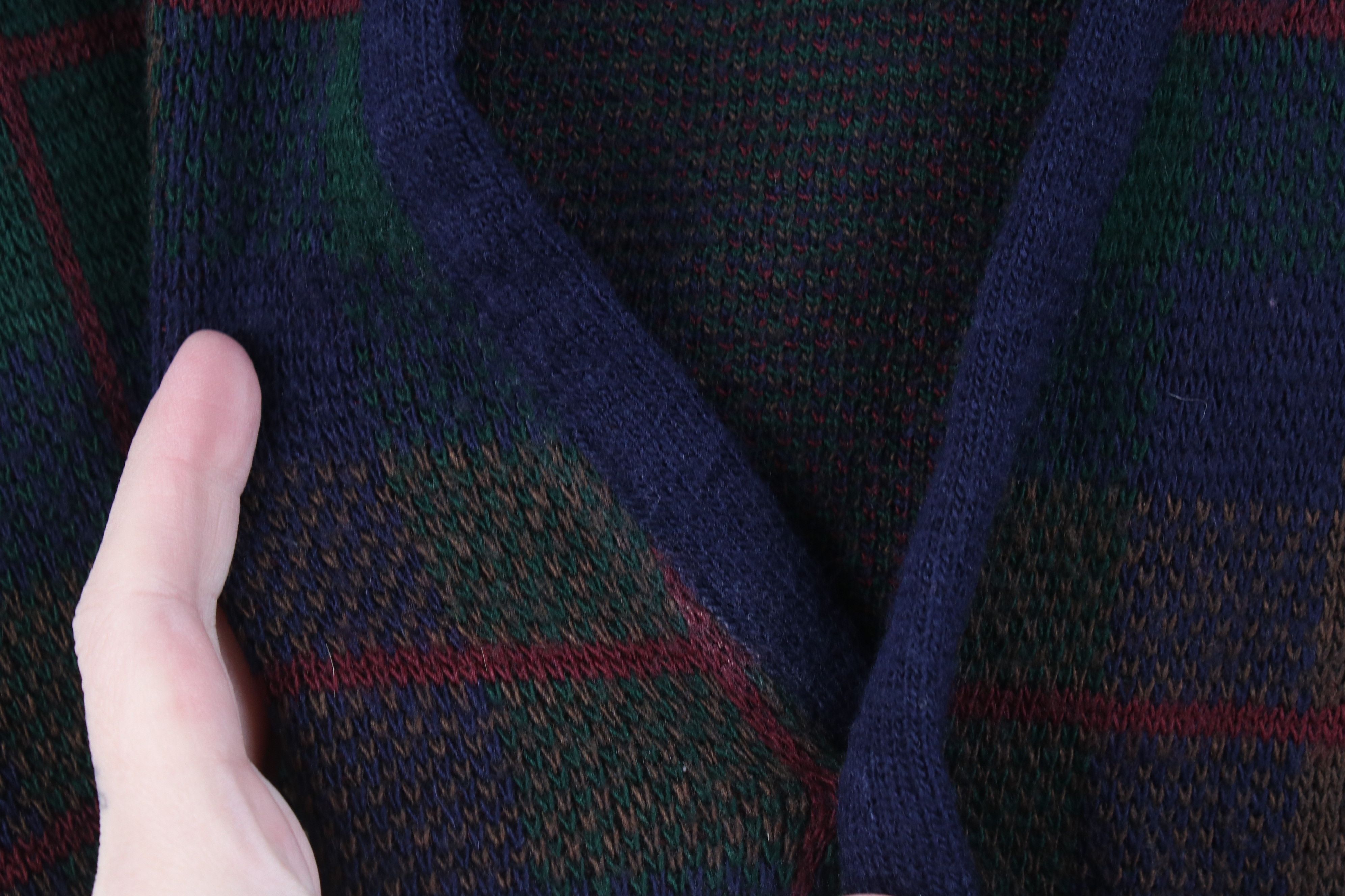 Vintage Vintage 90s Streetwear Knit Cardigan Sweater Vest Plaid Size L / US 10 / IT 46 - 4 Thumbnail