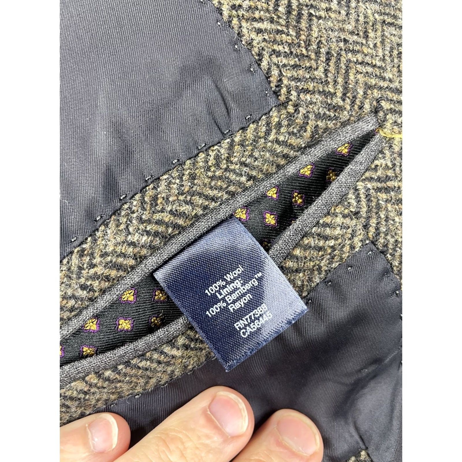 J.Crew J.Crew Blazer Jacket Sport Coat Men Size 44R Brown Herringbone Casual Business Wool Tweed Size 44R - 5 Thumbnail
