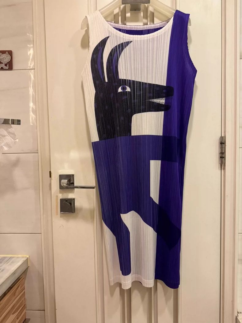 Issey Miyake Issey Miyake size:3 Blue and white dress Size M / US 6-8 / IT 42-44 - 6 Thumbnail