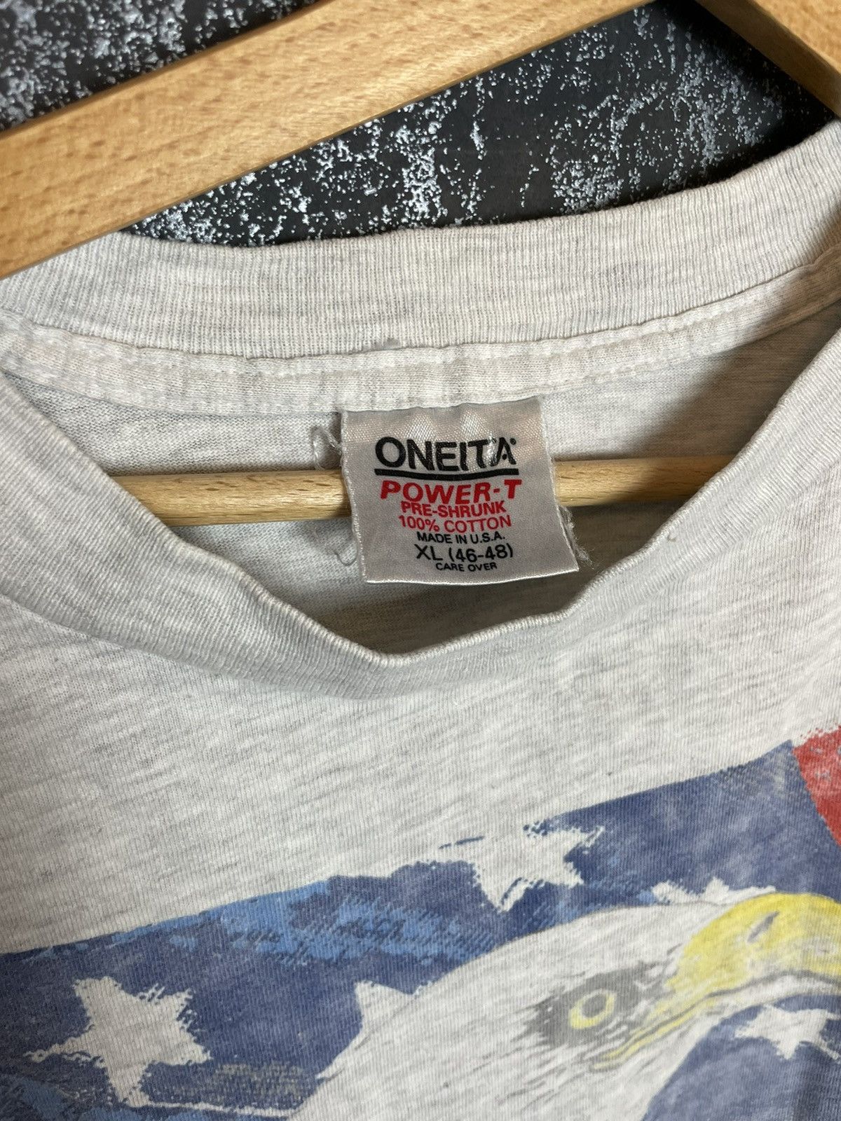 Vintage Vintage 1990s eagle 🦅 American Flag Graphic Tee Size US XL / EU 56 / 4 - 2 Thumbnail