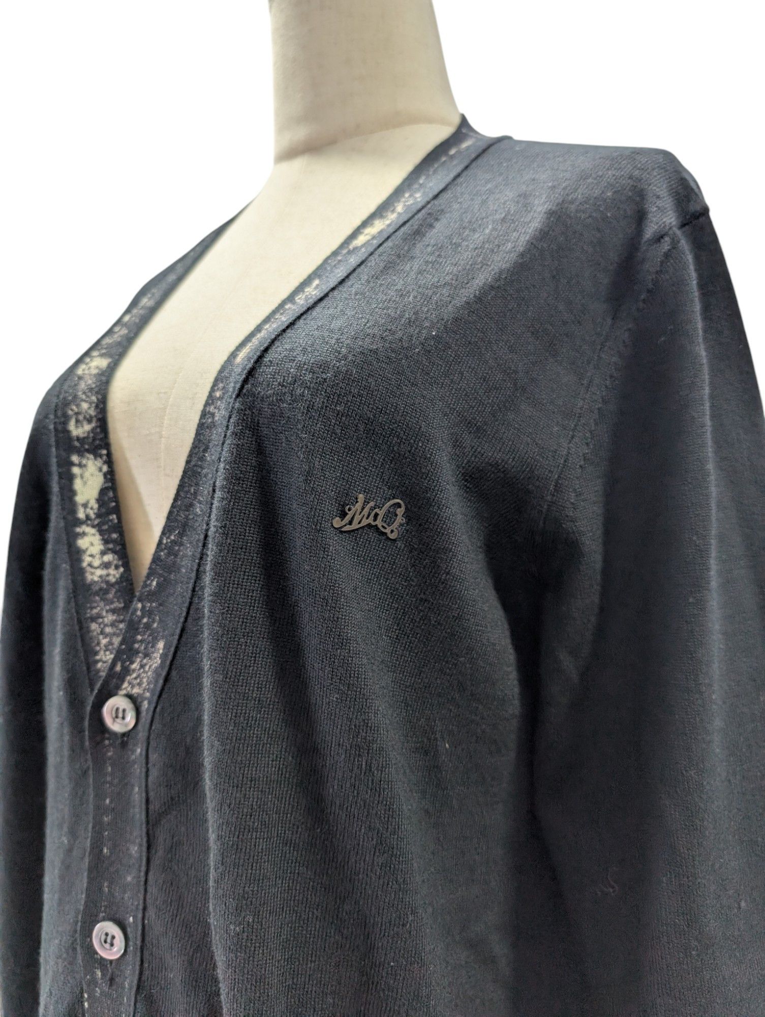 MCQ Black Cardigan With Patterned Collar Size US M / EU 48-50 / 2 - 3 Thumbnail
