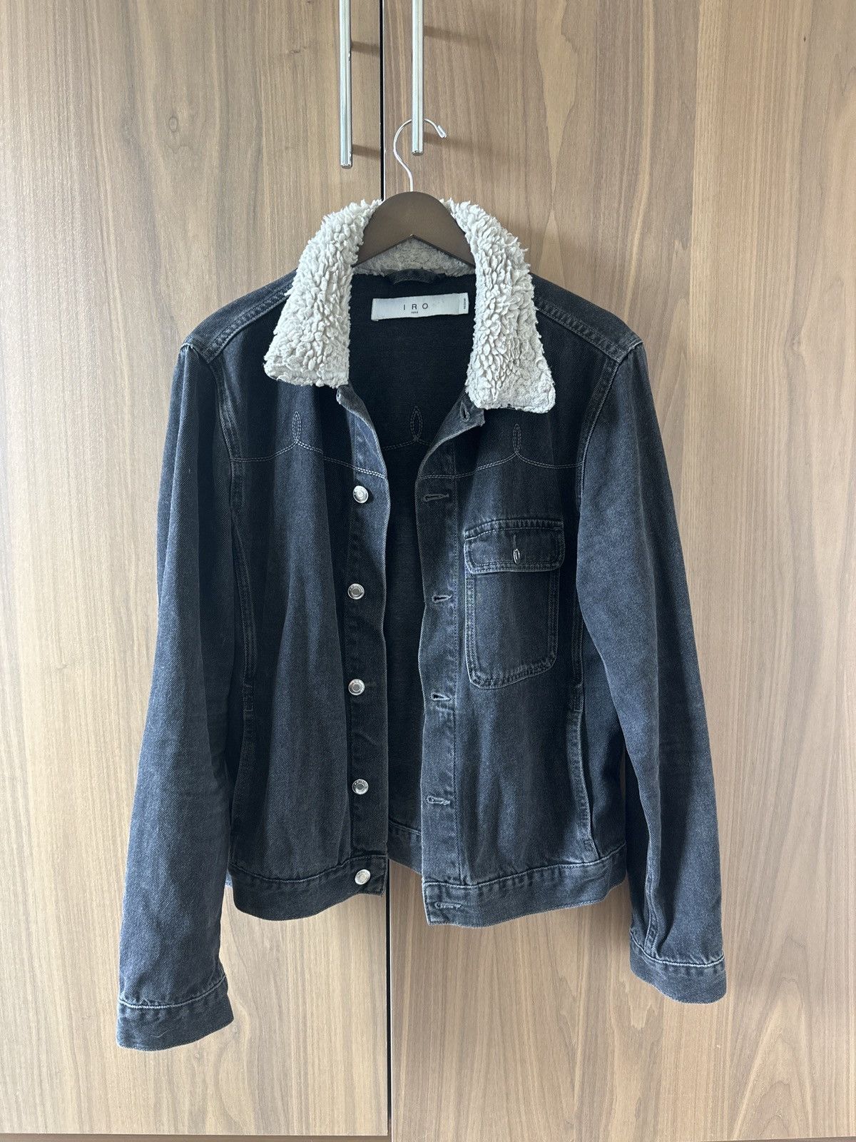 Iro Iro Black Denim shearling jacket Size US S / EU 44-46 / 1 - 2 Thumbnail