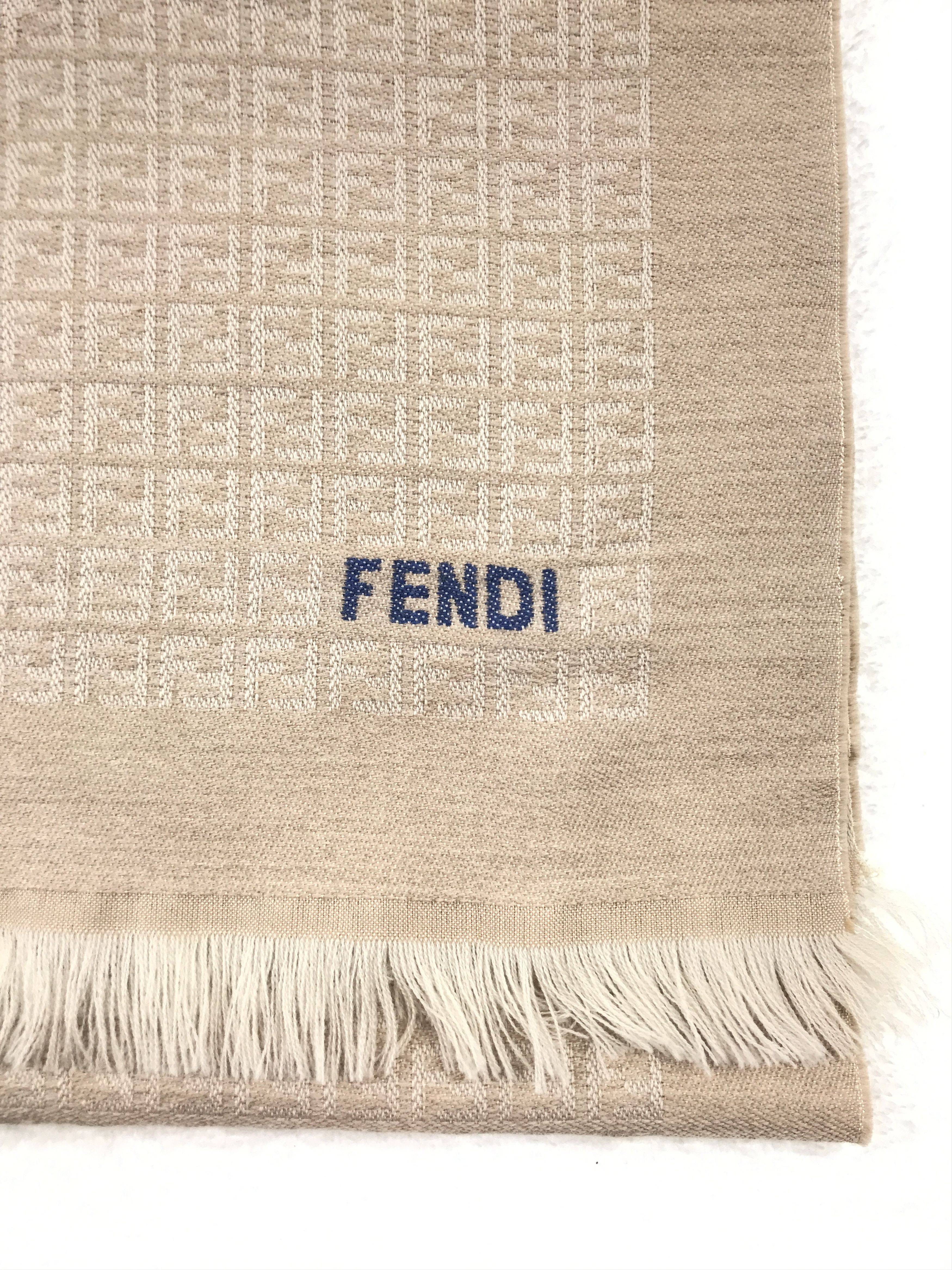 Fendi Vintage Fendi Monogram Scarf Muffler Wool Cashmere Size ONE SIZE - 3 Thumbnail