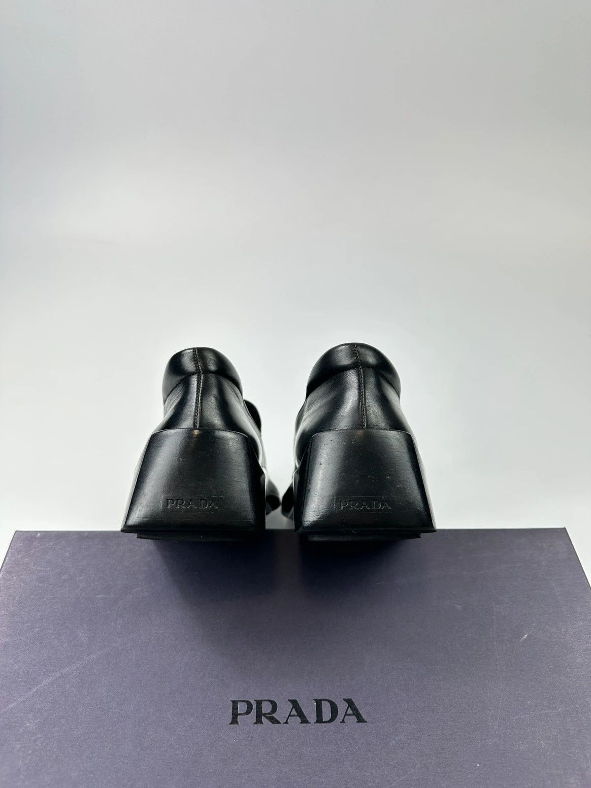 Prada Prada Milano SS1998 Black Leather Plateform Shoes Loafer Size US 8 / IT 38 - 11 Thumbnail
