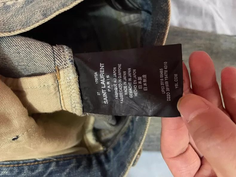 Yves Saint Laurent saint laurentThe Big Wreck Yellow Muddy Wash Ripped Jeans 2 Size US 27 - 7 Thumbnail