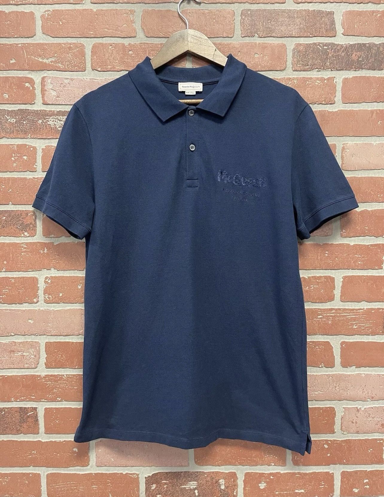 Alexander McQueen Size M - Alexander McQueen Graffiti Mesh Logo Polo Shirt Size US M / EU 48-50 / 2 - 1 Thumbnail