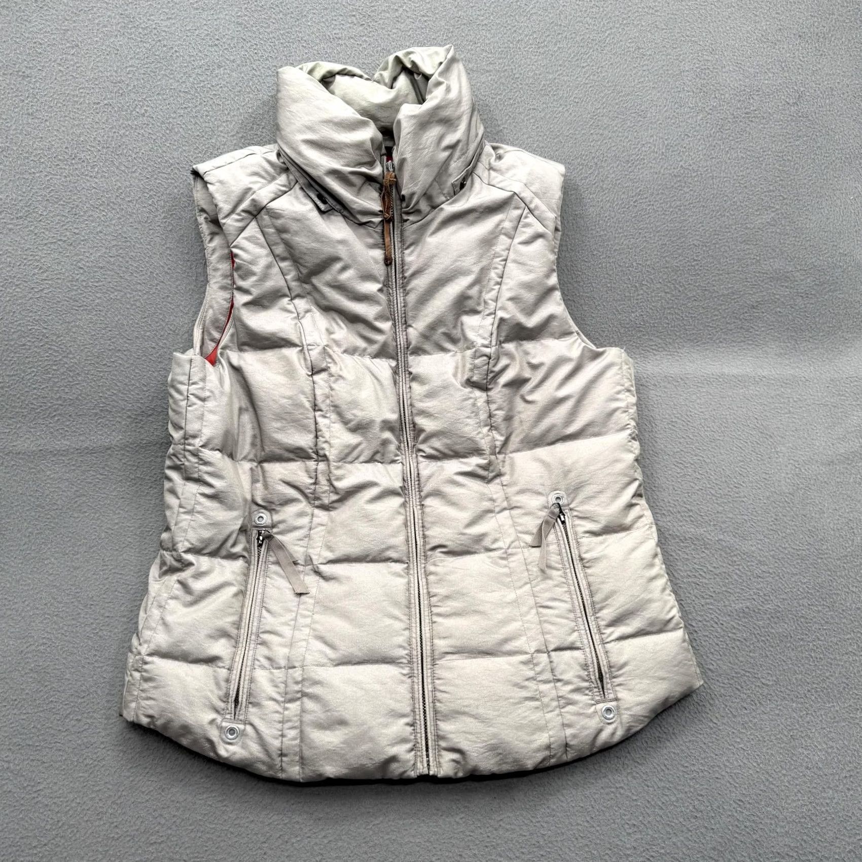 Eddie Bauer Eddie Bauer Vest Womens Medium Beige Down Quilted Puffer Yukon EB550 Full Zip Vest Size M / US 6-8 / IT 42-44 - 2 Thumbnail